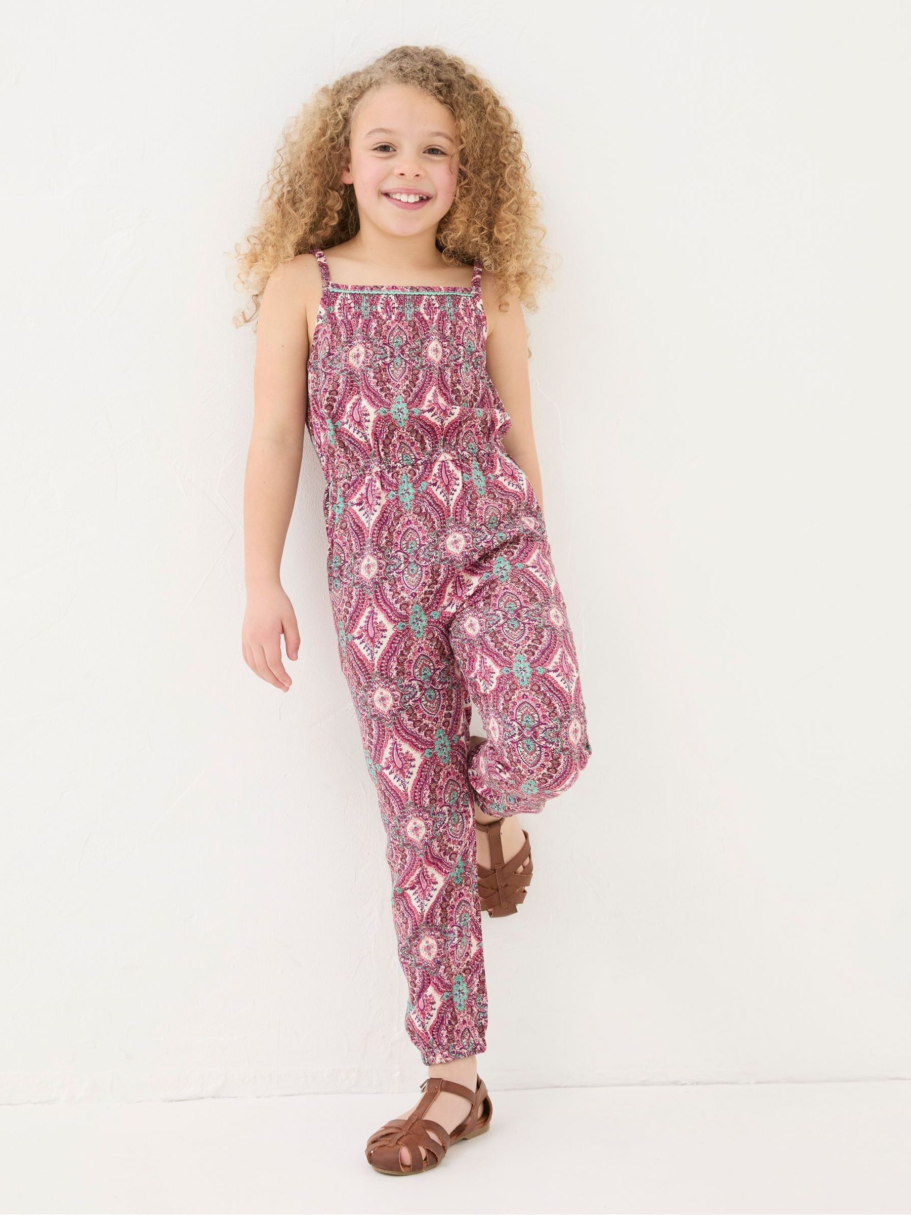 Purple Paisley Print Jumpsuit - Image 1 of 5
