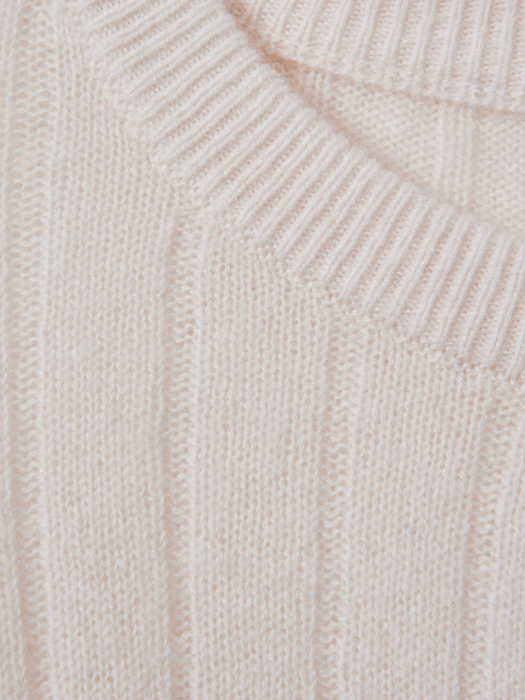 CRUSH Collection Cashmere Blouson Sleeve Jumper in White - Image 5 of 5