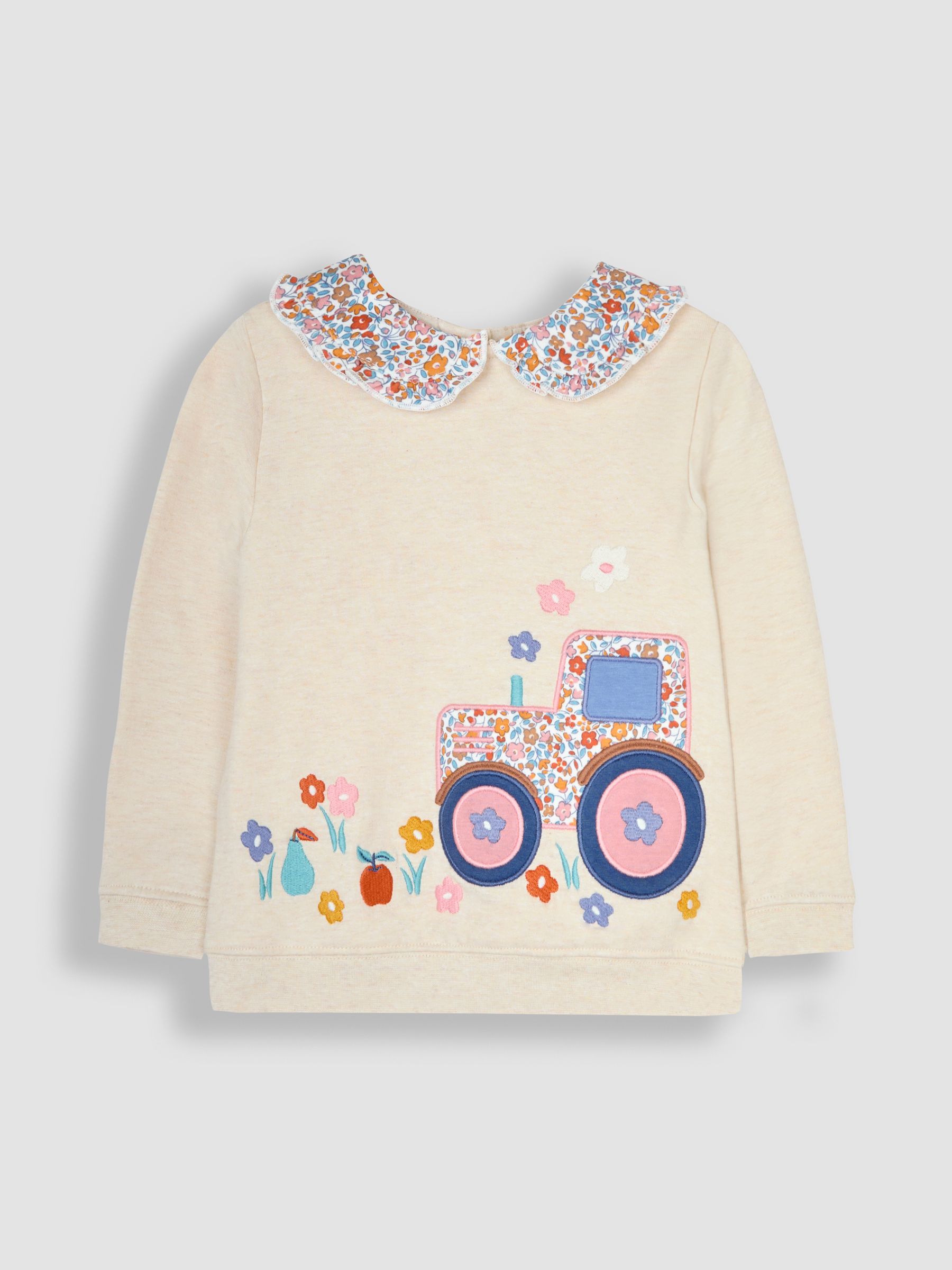 Natural Oatmeal Tractor Appliqué Sweatshirt and Leggings Set - Image 2 of 6