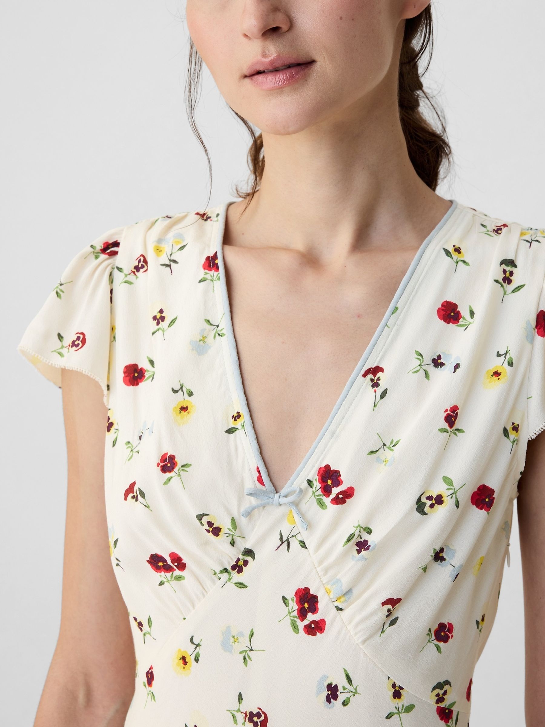 Cream DÔEN Floral Midi Dress - Image 4 of 5