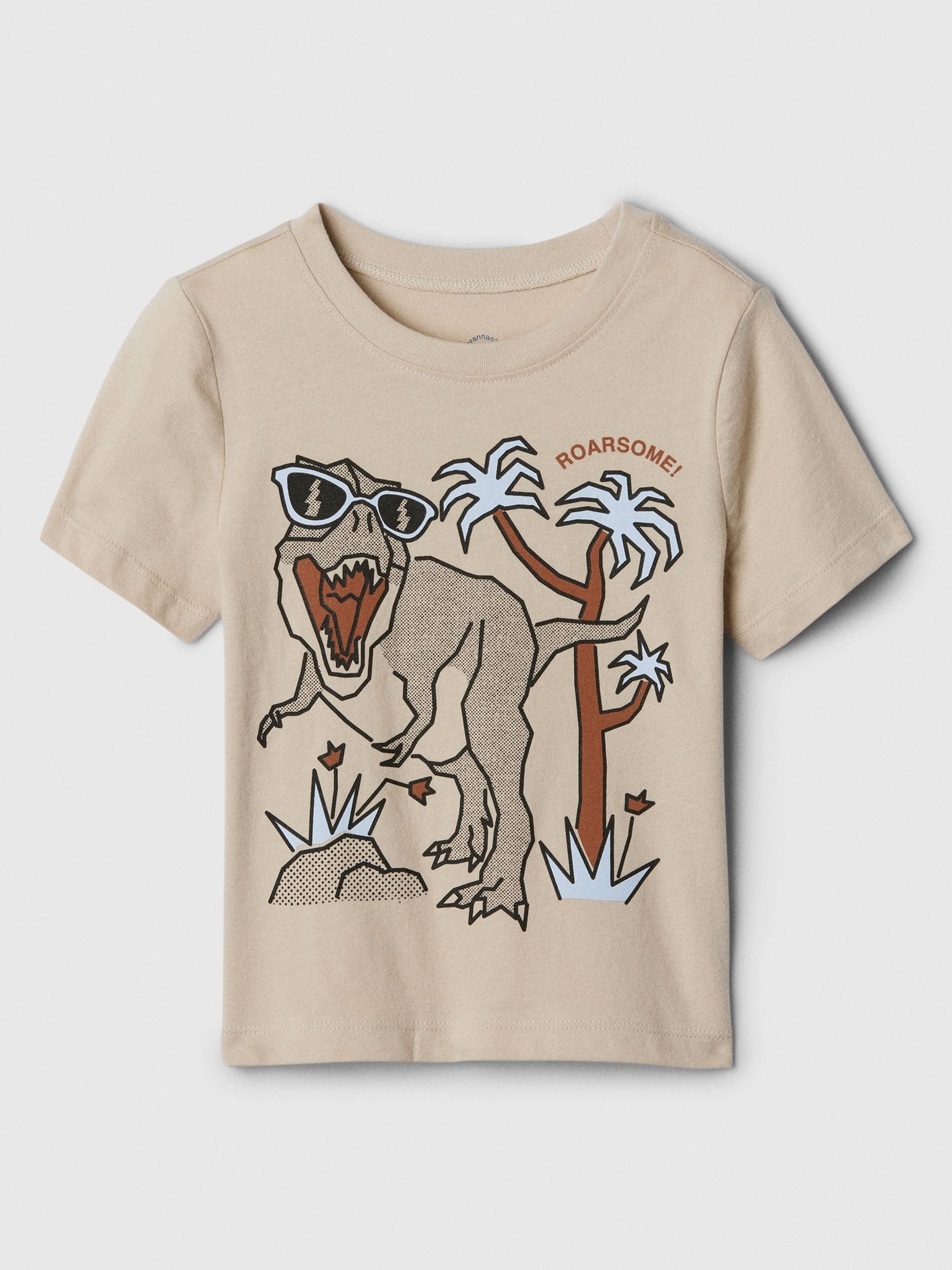 Beige Graphic Short Sleeve Crew Neck Baby T-Shirt (Newborn-5yrs) - Image 1 of 2