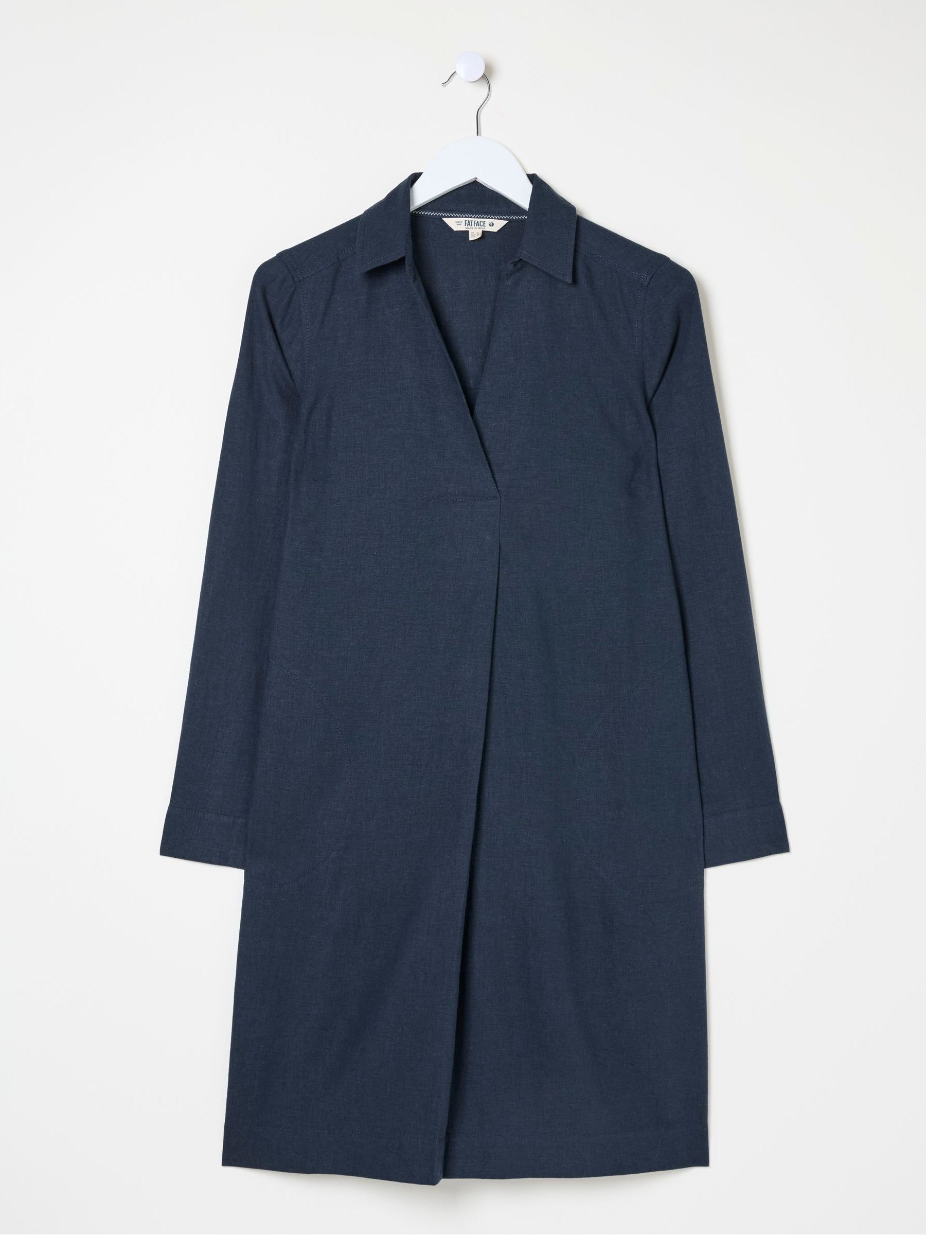 Mina Blue Linen Blend Tunic Dress - Image 6 of 6