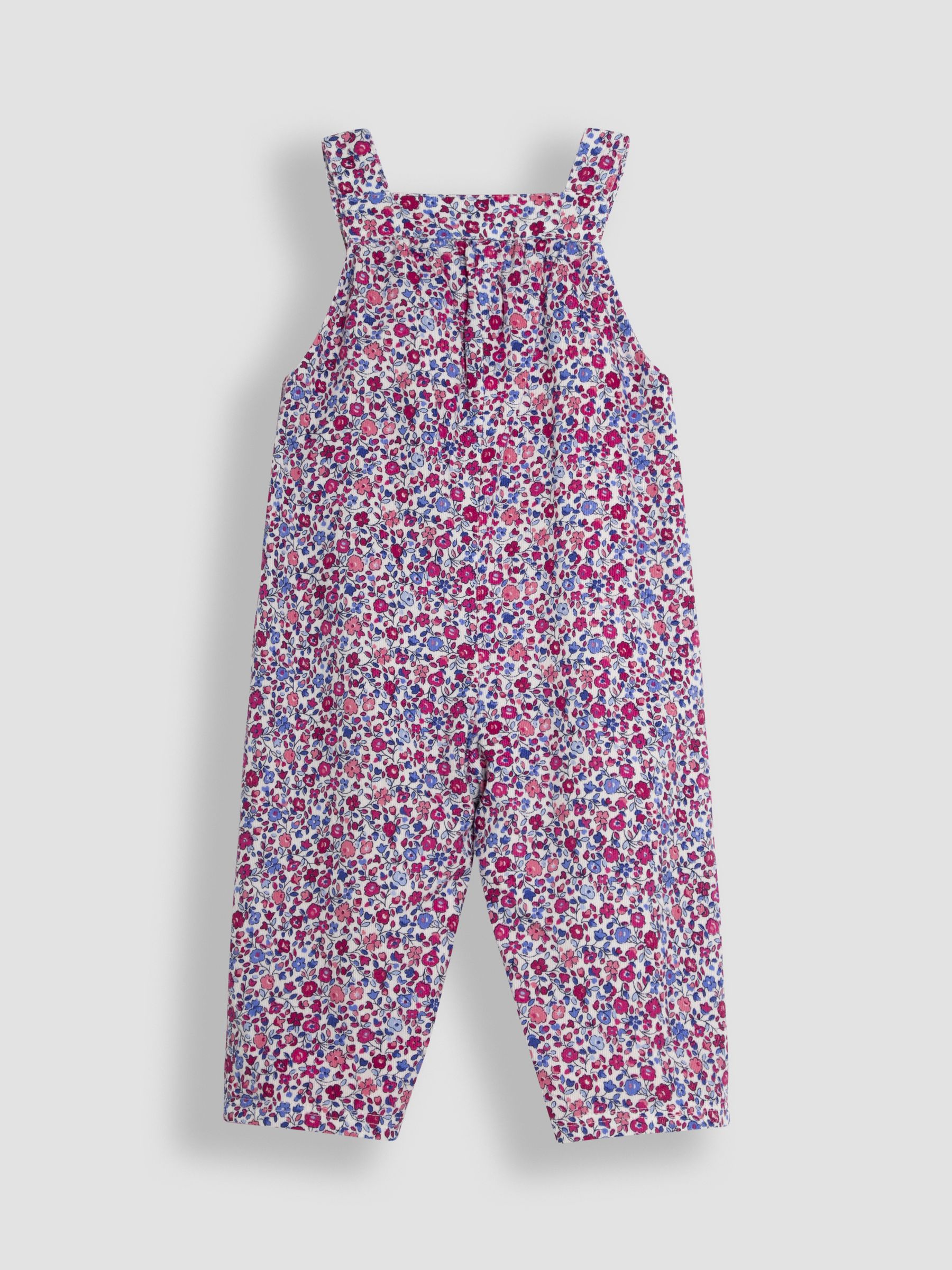 Berry Pink Ditsy Floral Cord Dungarees - Image 2 of 3