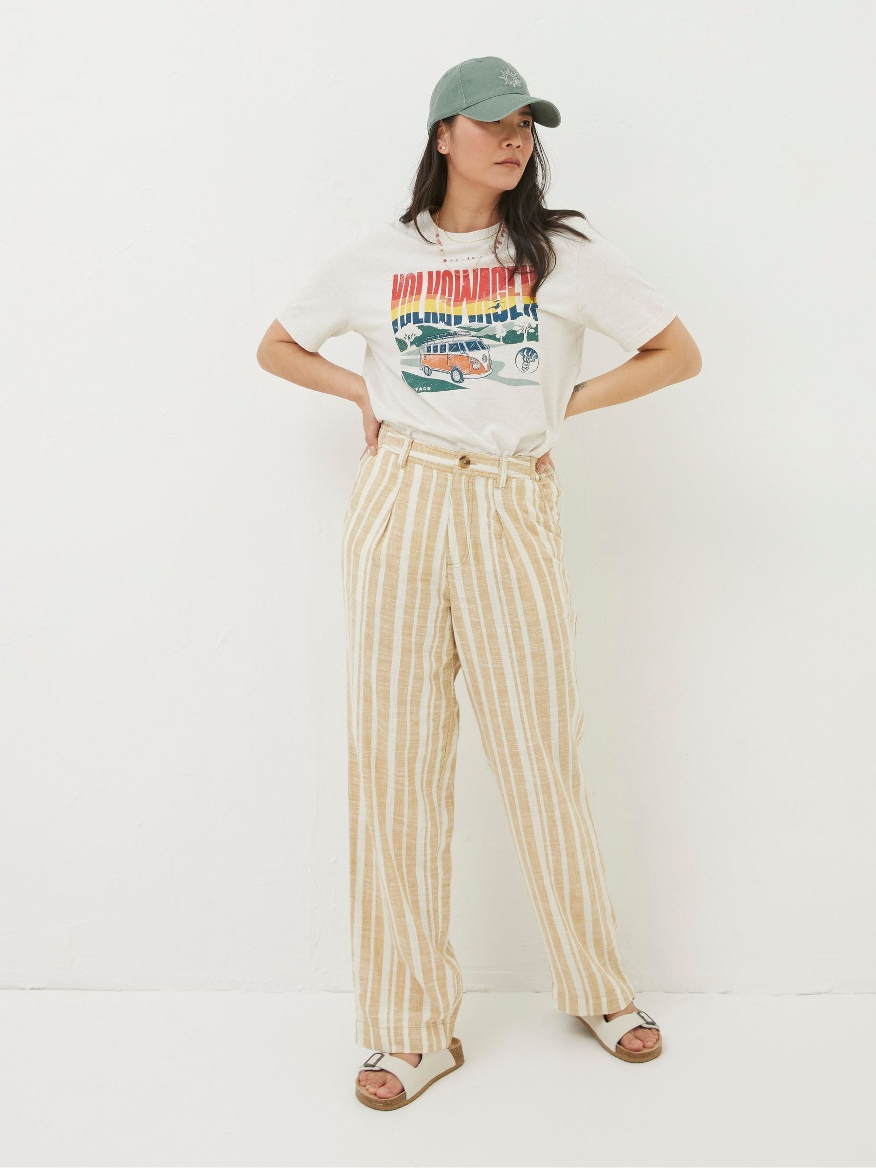 Pendeen Natural Linen Blend Stripe Trousers - Image 4 of 9