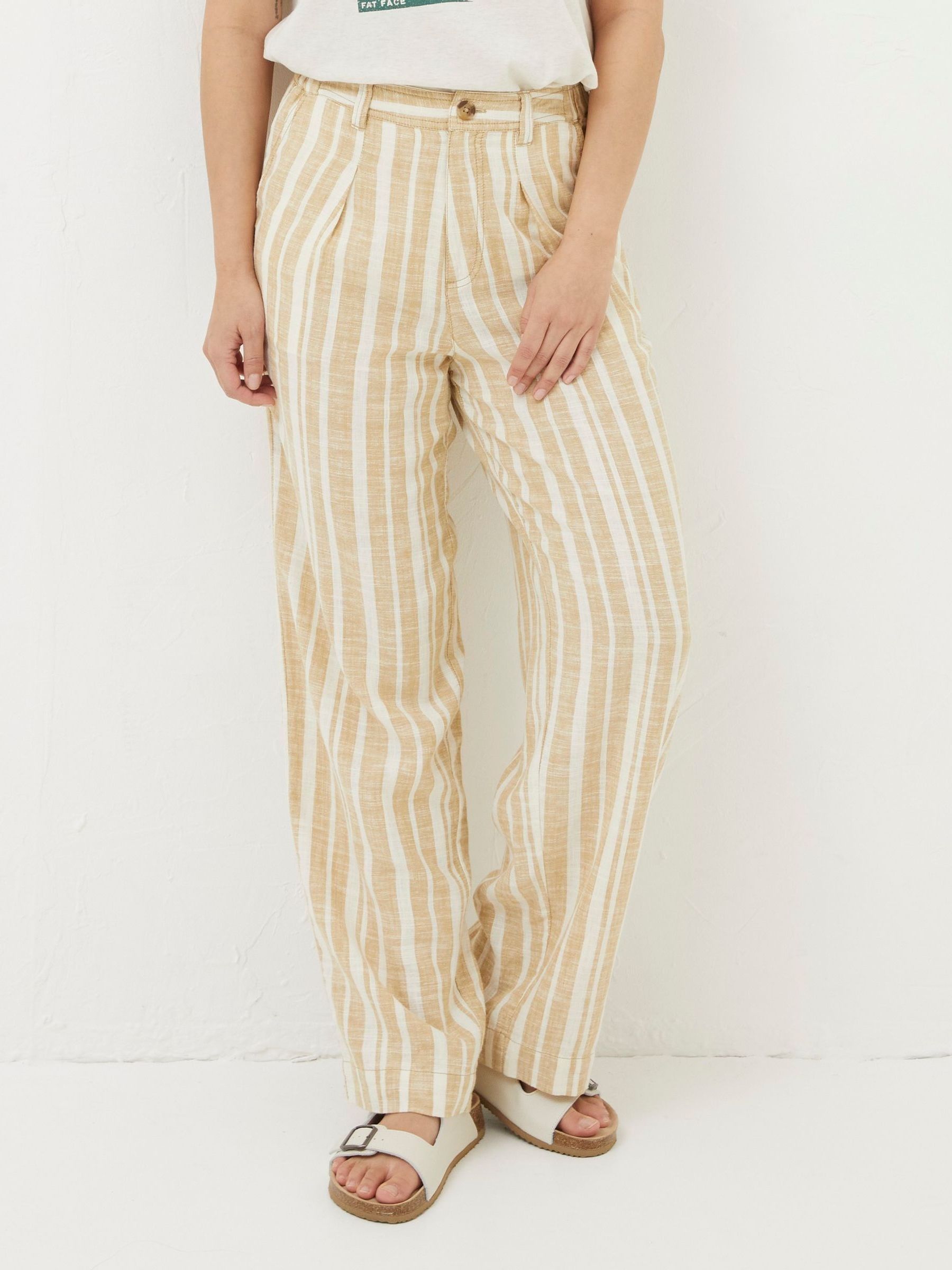 Pendeen Natural Linen Blend Stripe Trousers - Image 5 of 9