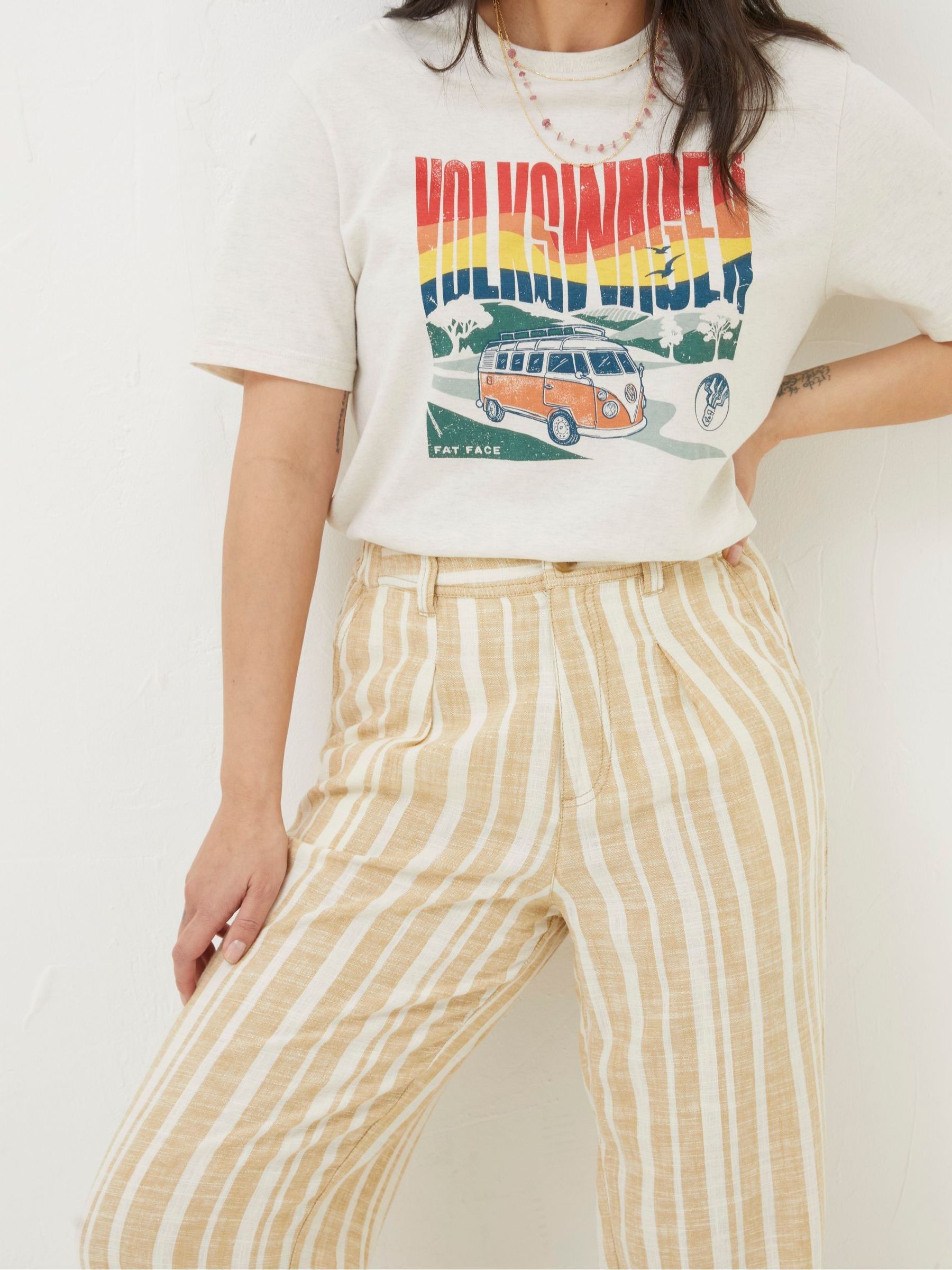 Pendeen Natural Linen Blend Stripe Trousers - Image 7 of 9