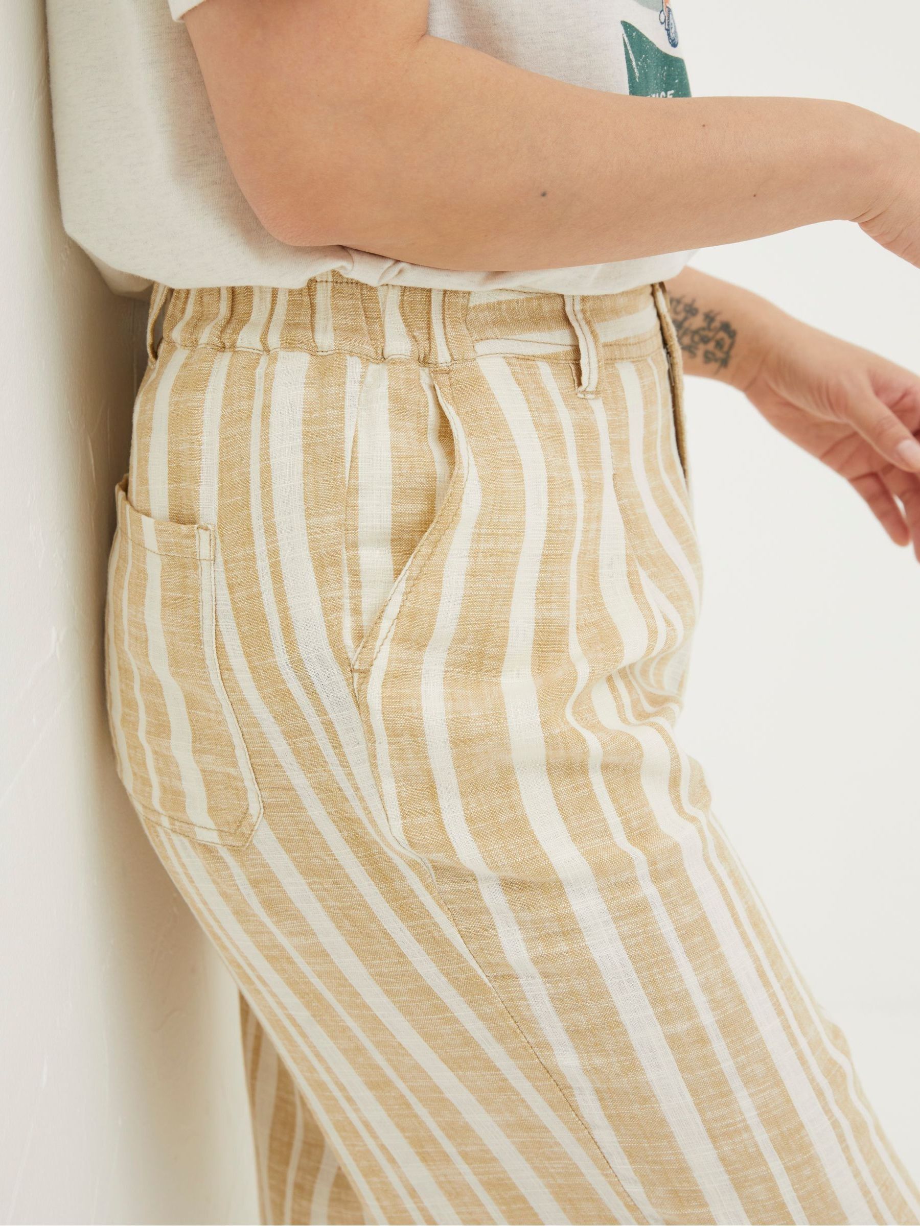 Pendeen Natural Linen Blend Stripe Trousers - Image 8 of 9