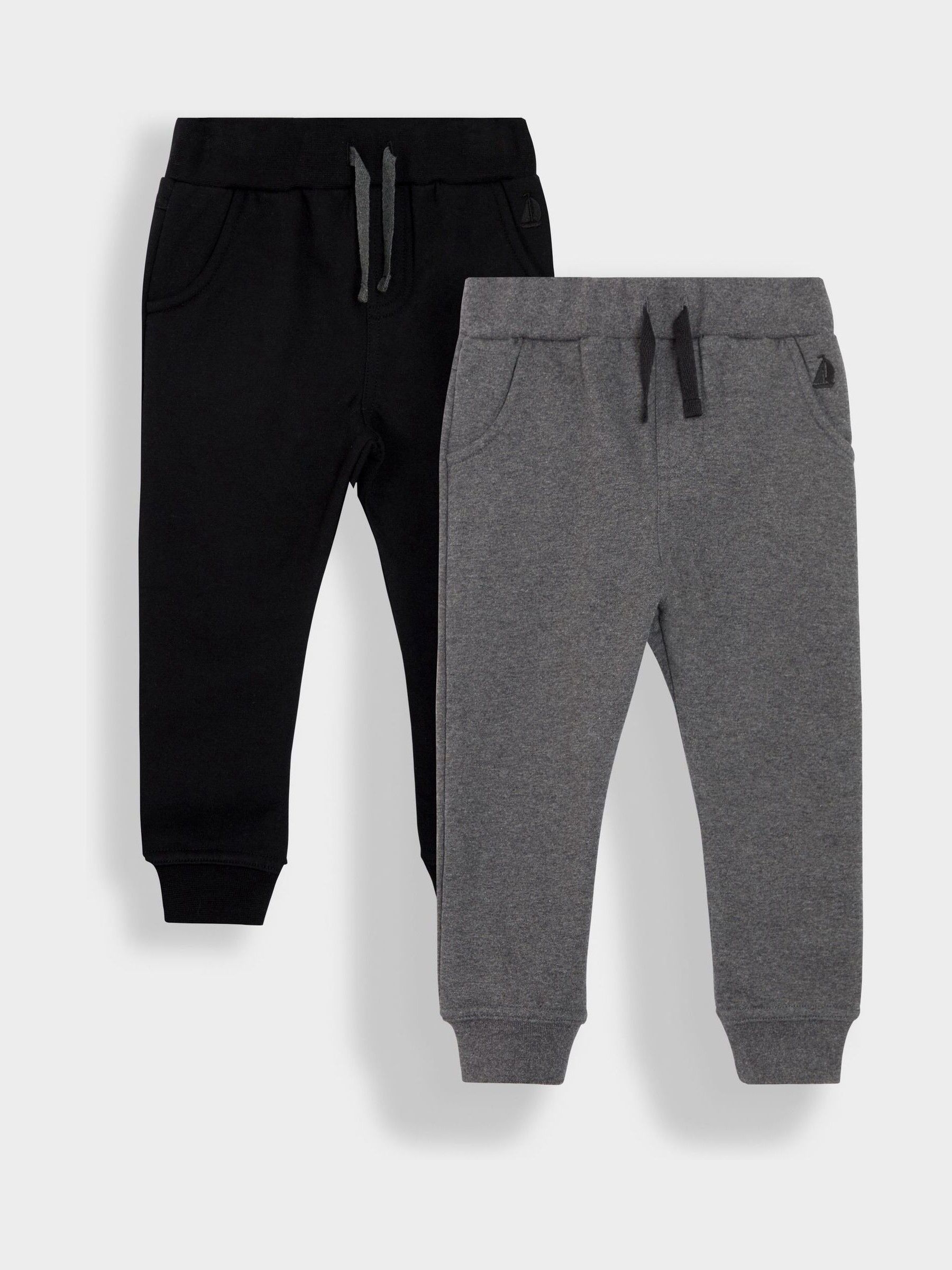 Black & Grey 100% Cotton Joggers 2 Pack - Image 1 of 5