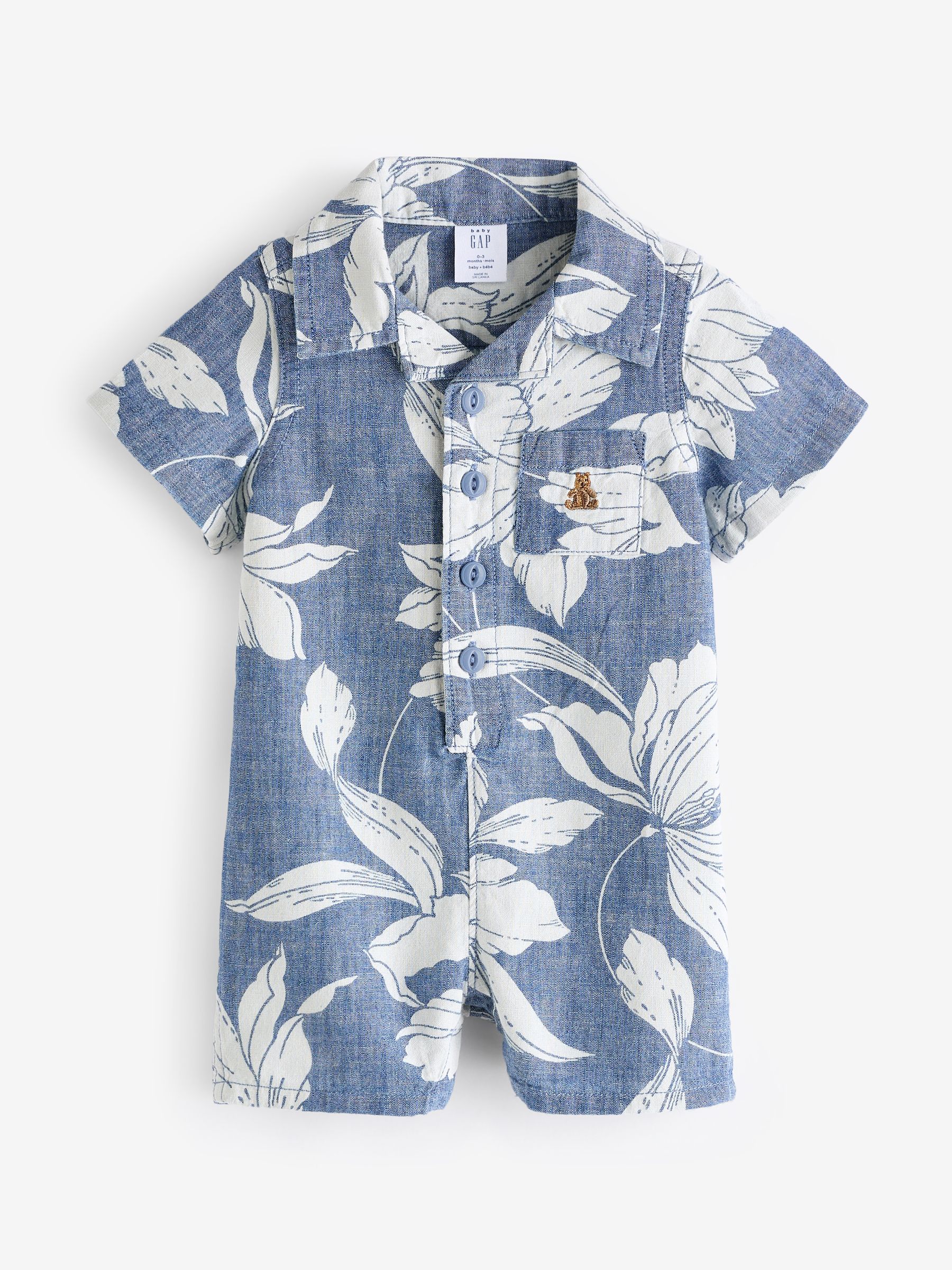 Blue Brannan Bear Print Short Sleeve Baby Romper & Hat (Newborn-24mths) - Image 2 of 7