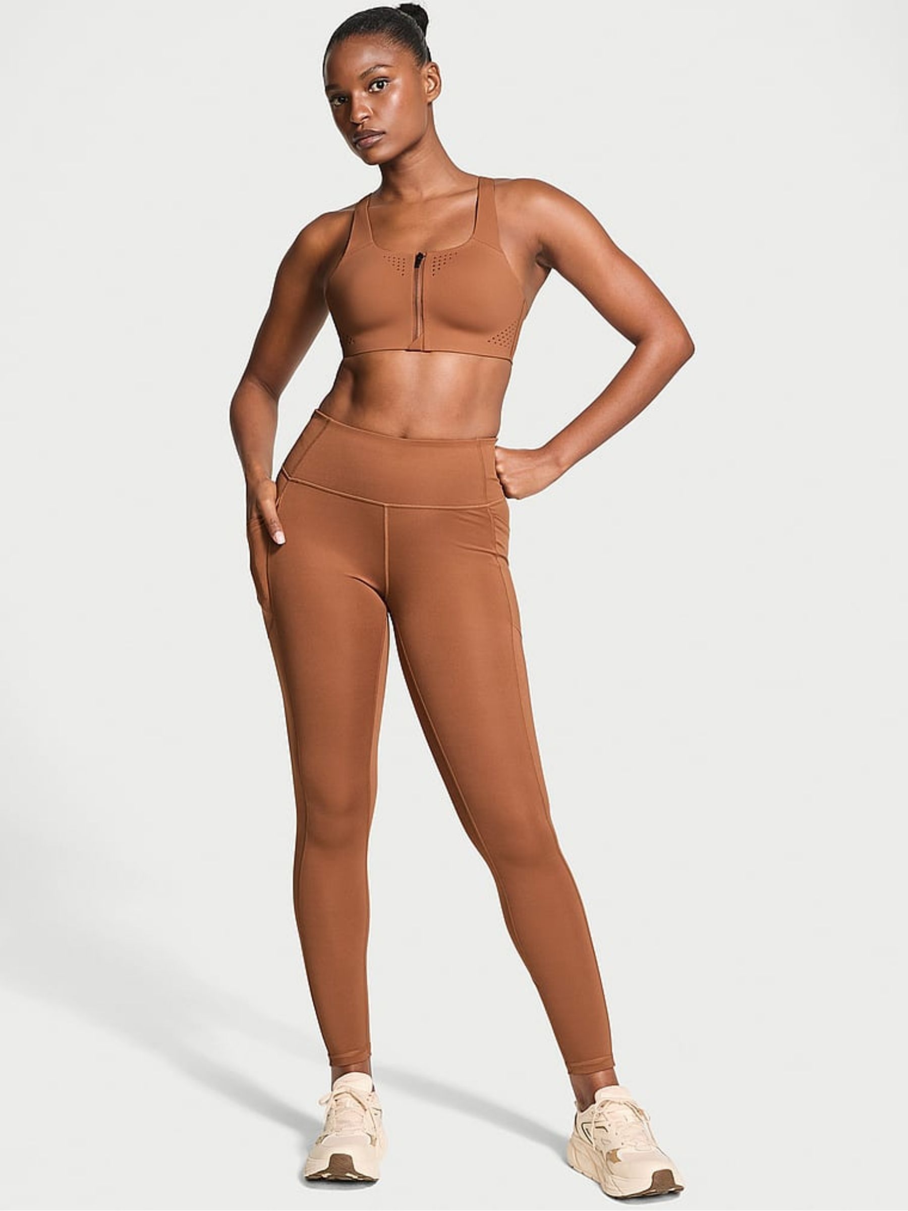 Caramel Brown 7/8 Length Essential Pocket Leggings - Image 1 of 4