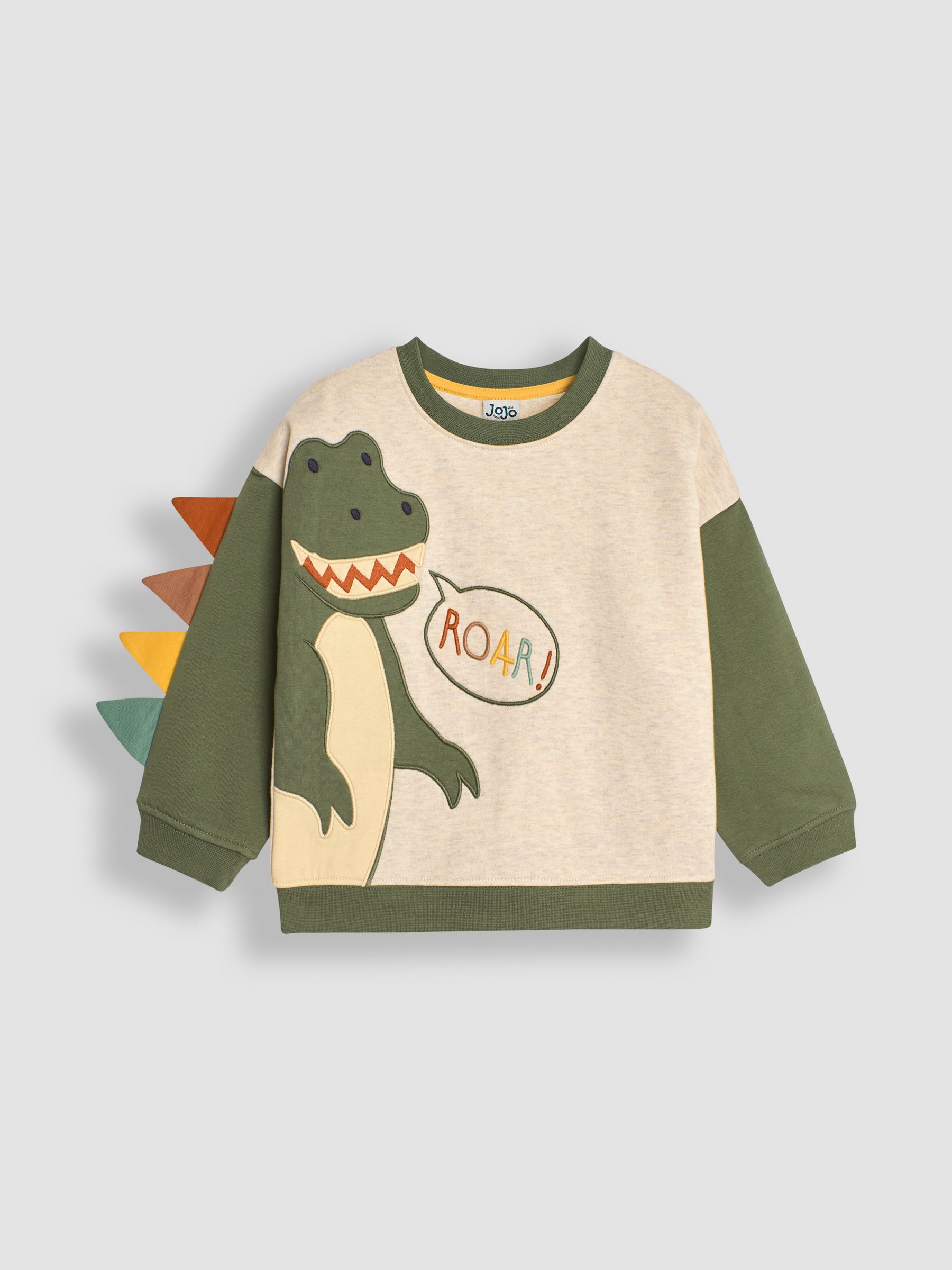 Natural Dinosaur Applique Novelty Sweatshirt - Image 1 of 7