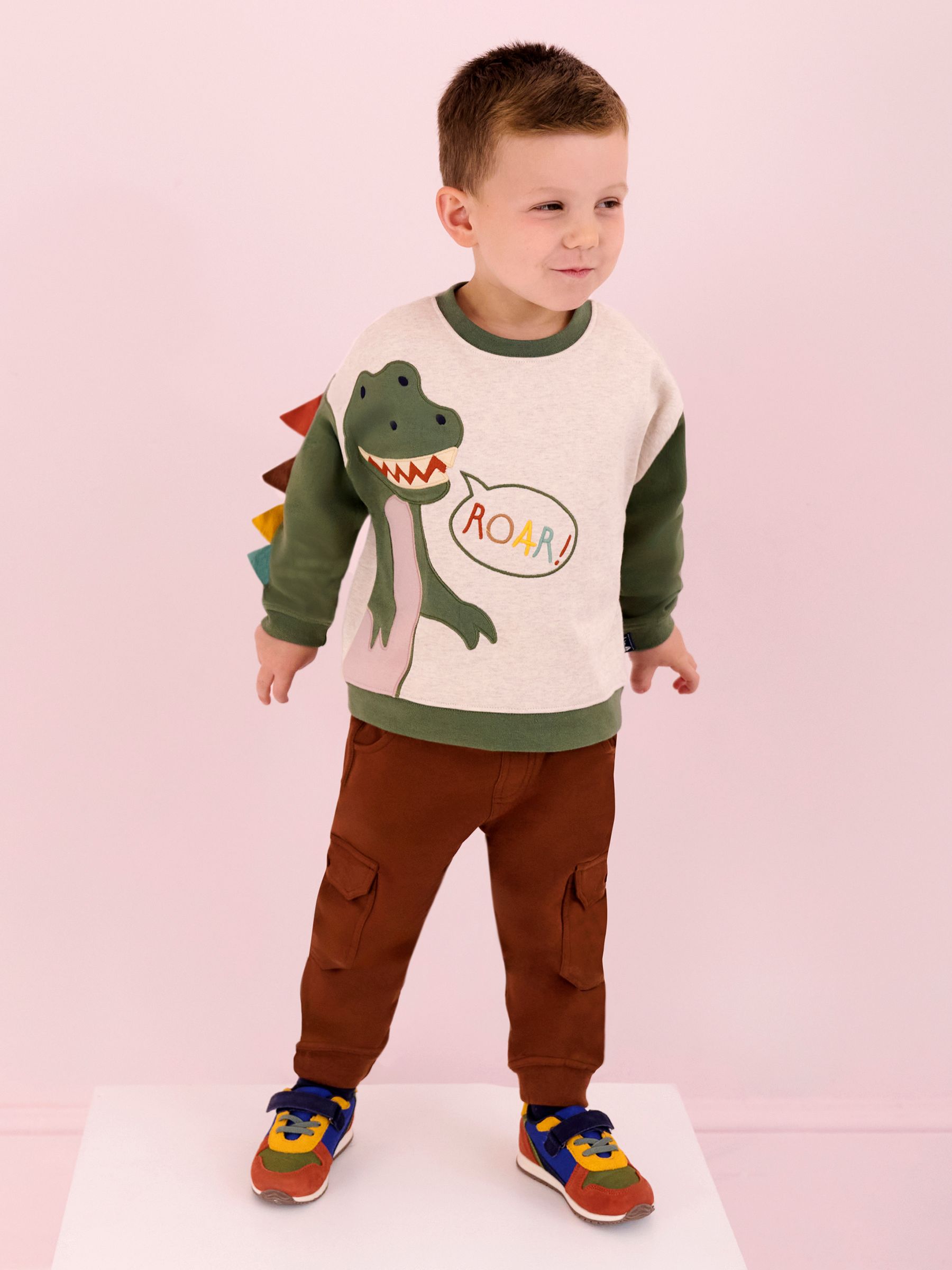 Natural Dinosaur Applique Novelty Sweatshirt - Image 4 of 7