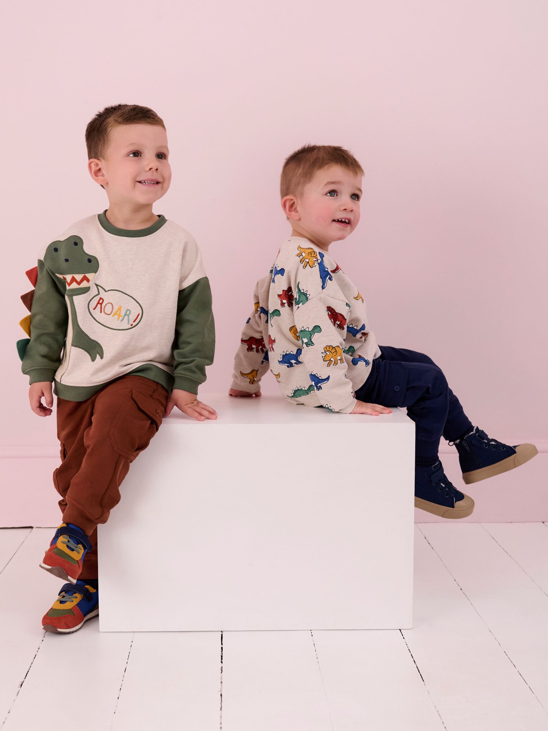 Natural Dinosaur Applique Novelty Sweatshirt - Image 5 of 7