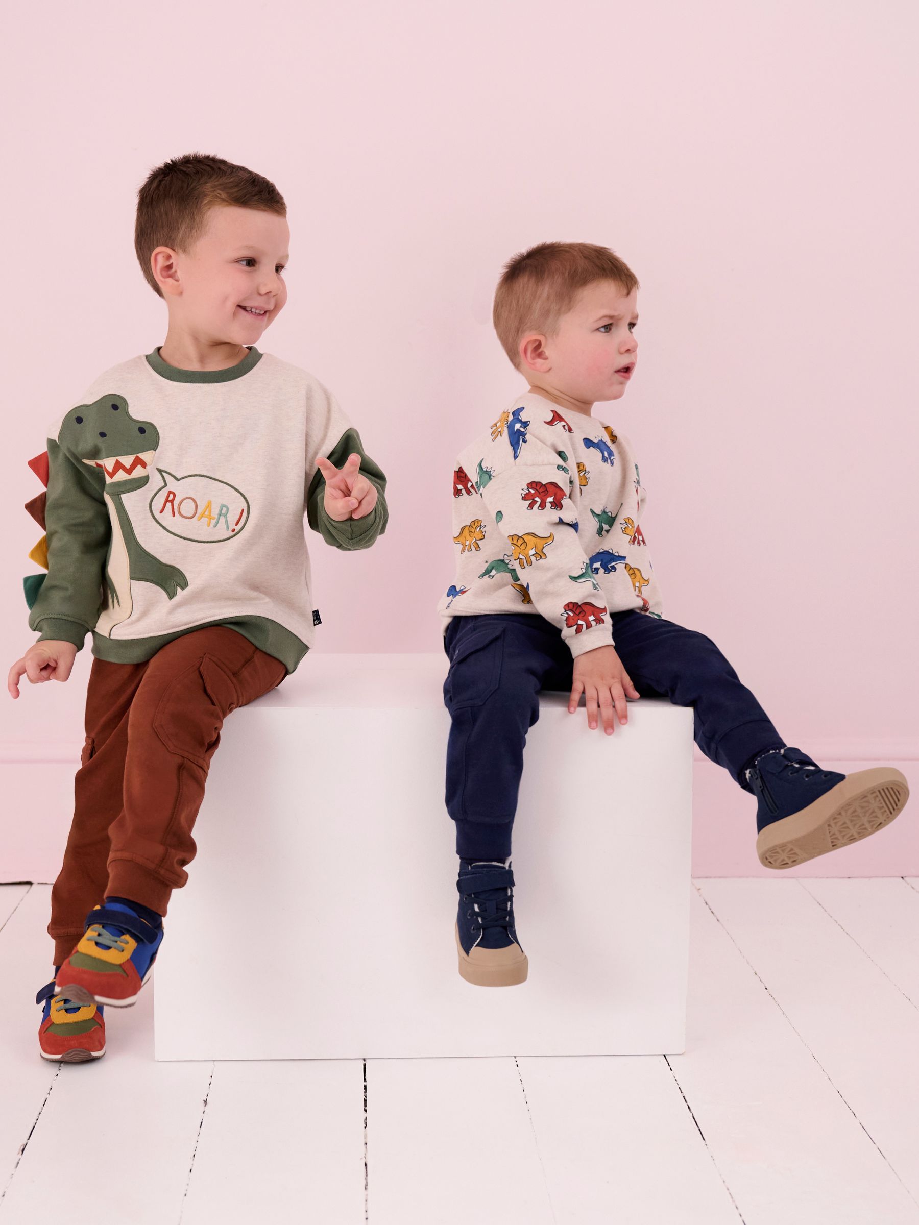 Natural Dinosaur Applique Novelty Sweatshirt - Image 6 of 7