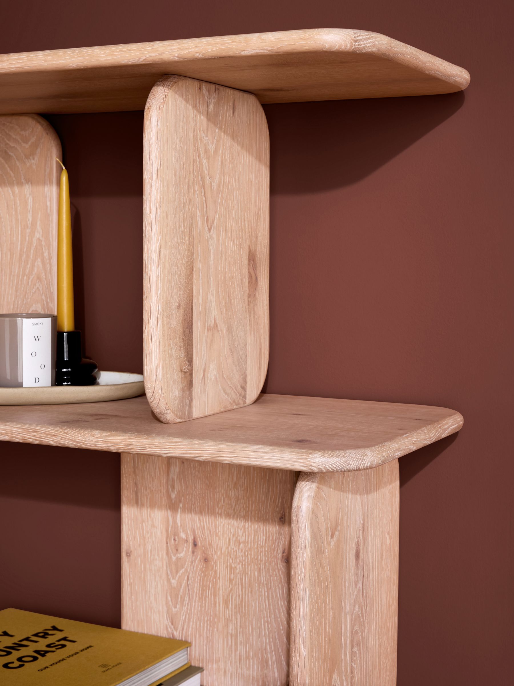 Nyla Tall Shelving Unit in White Wash Oak - Image 3 of 3