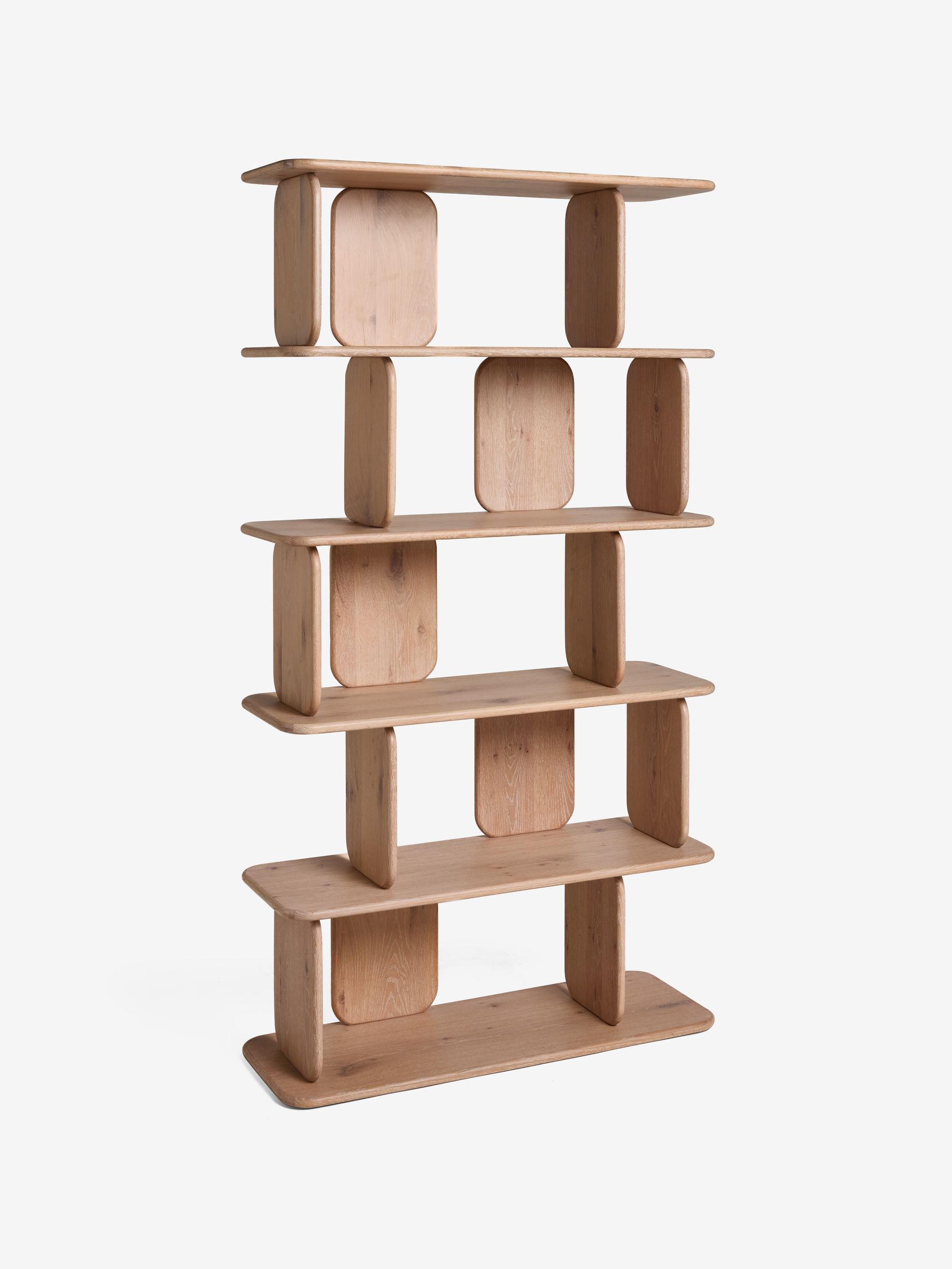 Nyla Tall Shelving Unit in White Wash Oak - Image 5 of 5