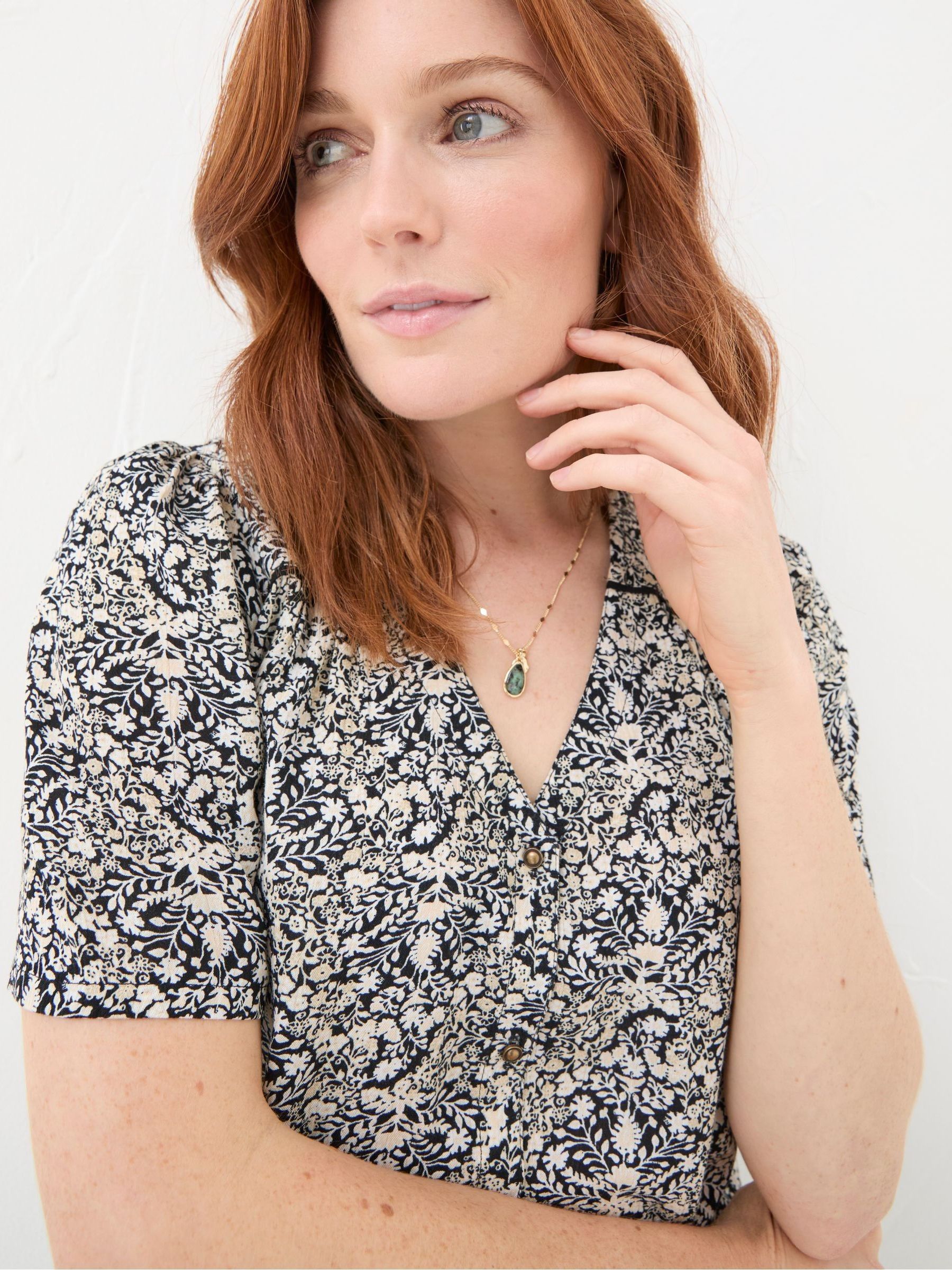 Cassidy Black Inlay Floral Tunic - Image 3 of 5