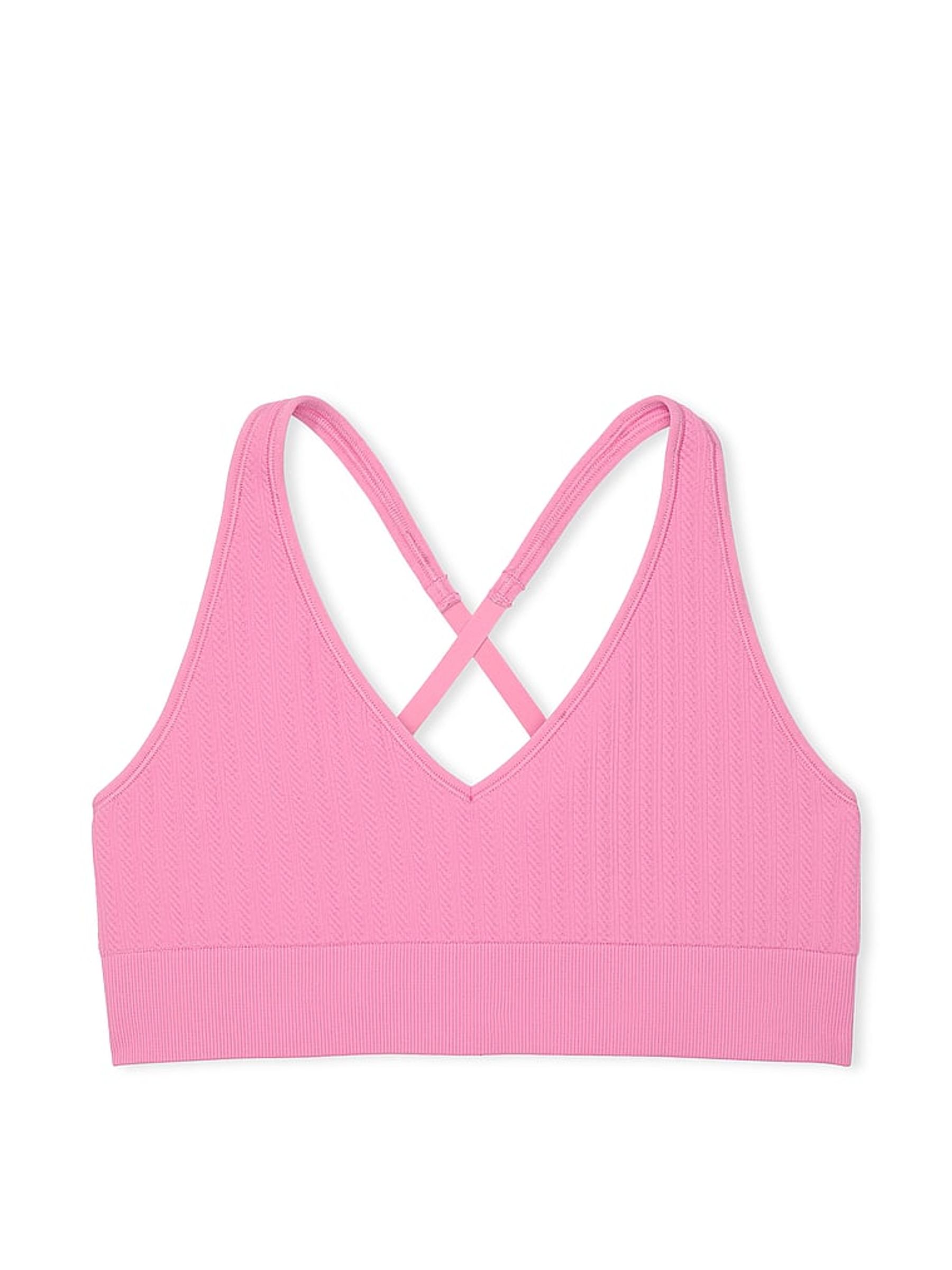Moonstone Pink Seamless Cable Knit Sports Bra - Image 4 of 4