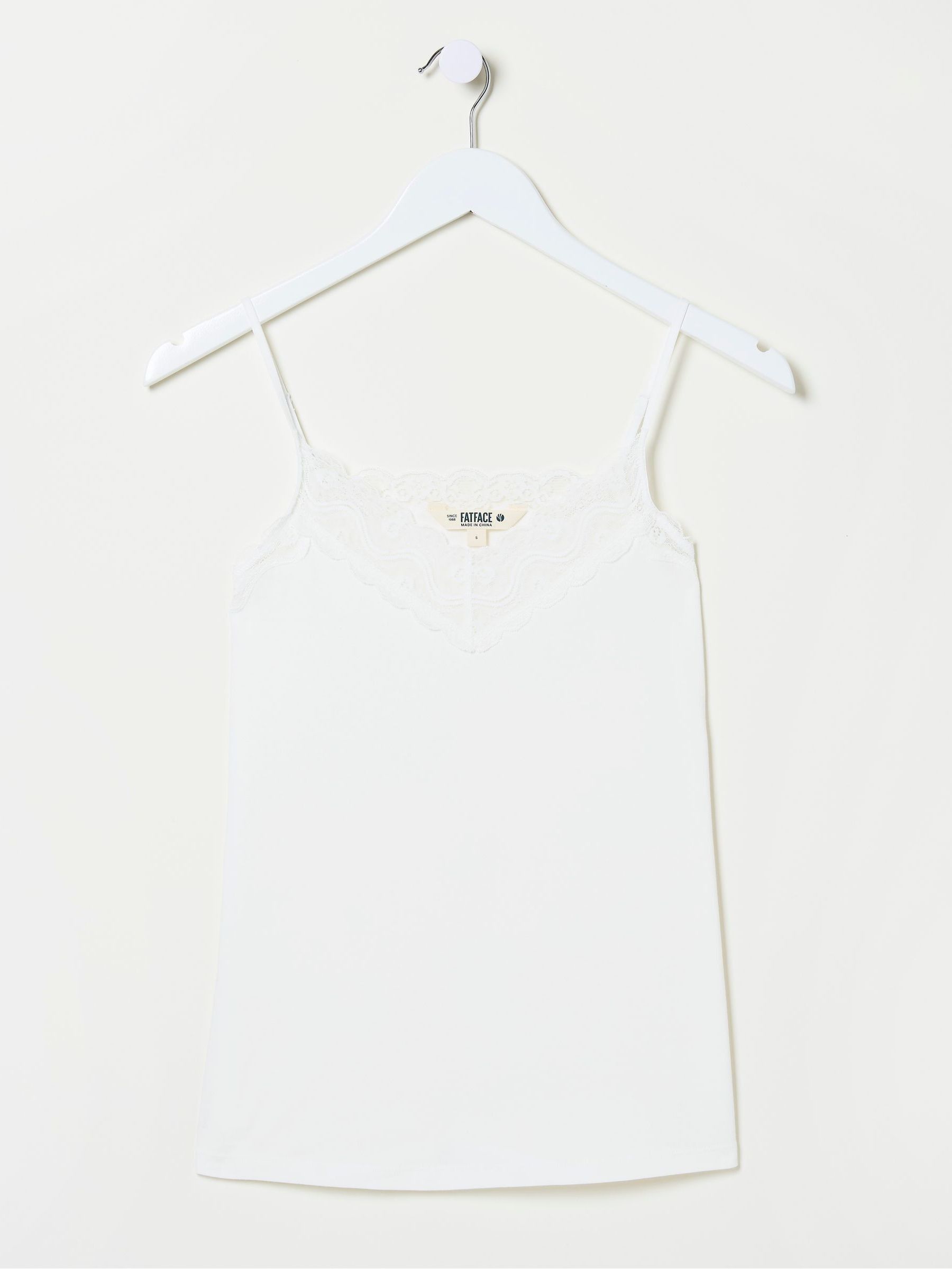 Cream V-Neck Lace Vest Pyjama Top - Image 5 of 5