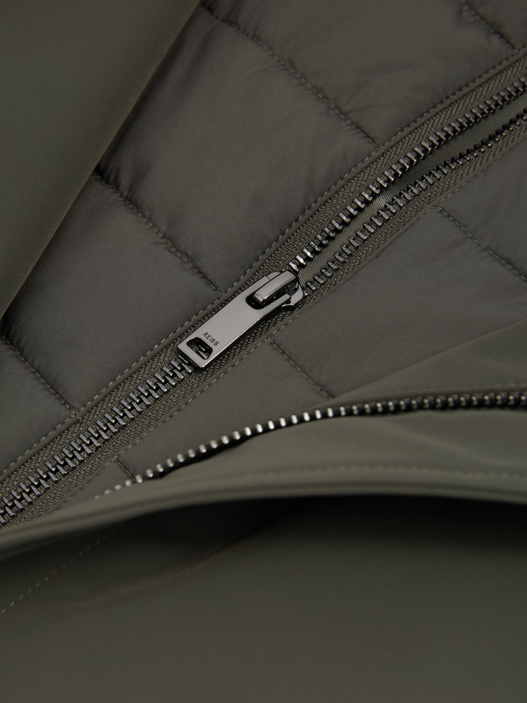 Hybrid Removable Funnel Neck Overcoat in Dark Green - Image 5 of 5