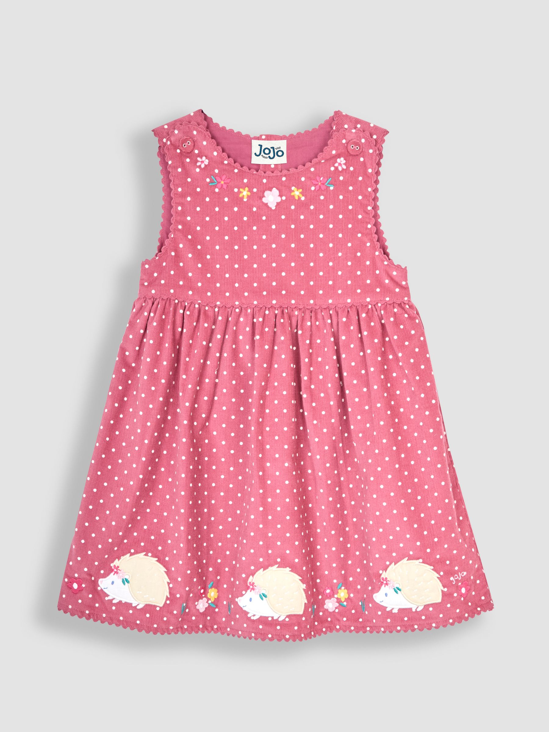 Rose Pink Hedgehog Applique Cord Dress - Image 1 of 4