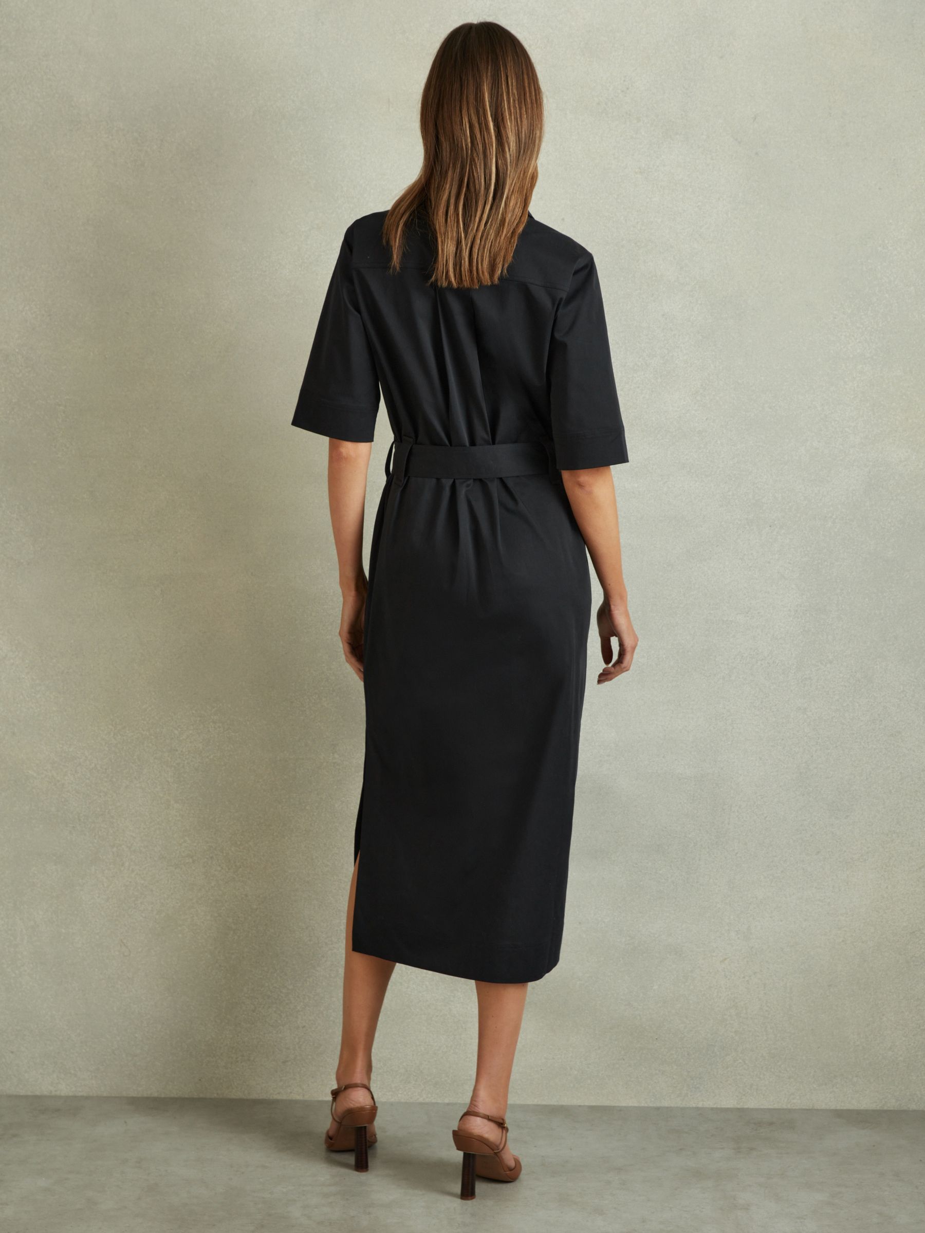 【海外限定】REISS☆スカートBlack Iris Pleated Waistband Deta Reiss Iris Black Pleated Waistband Detail Midi Skirt - REISS