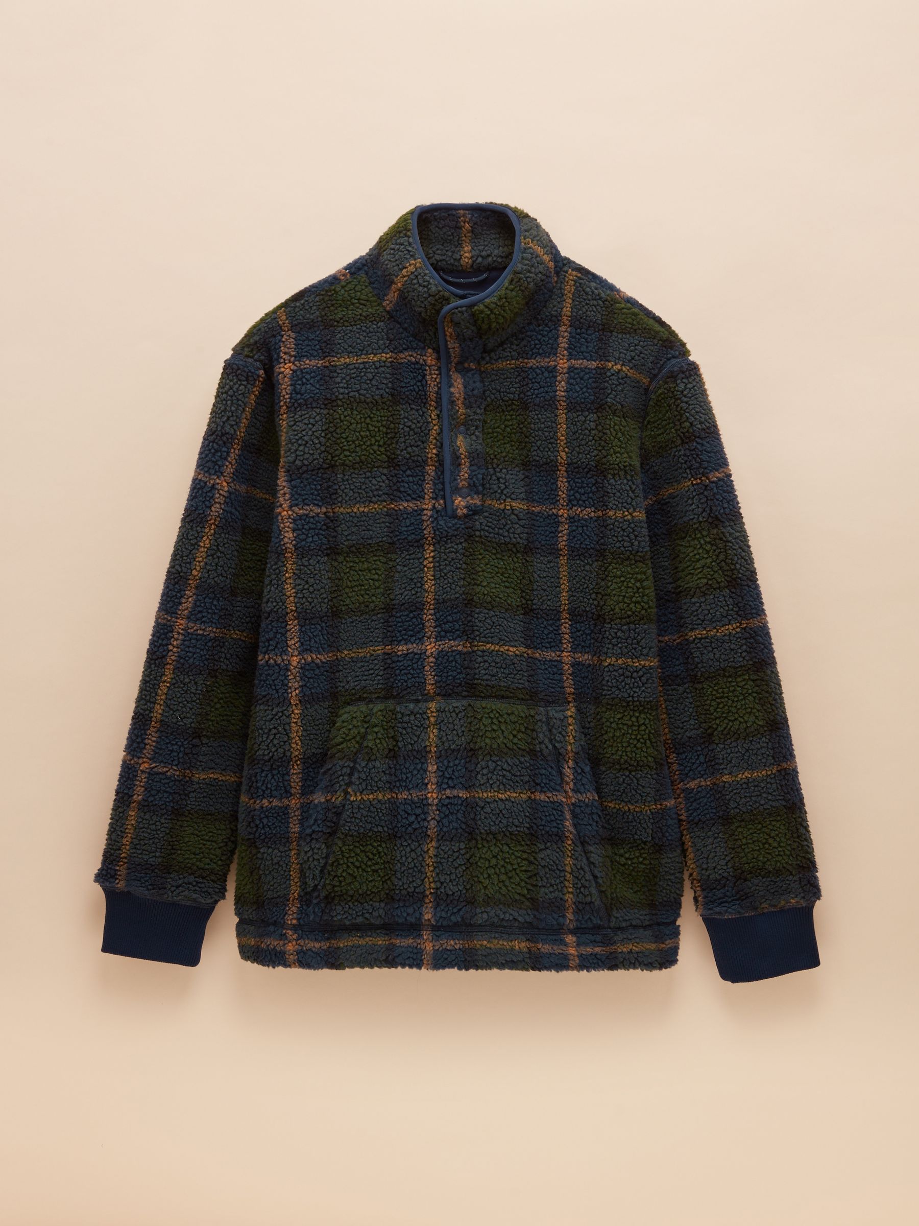 Otis Navy Check Borg Fleece - Image 8 of 8 Otis Navy Check Borg Fleece - Image 8 of 8