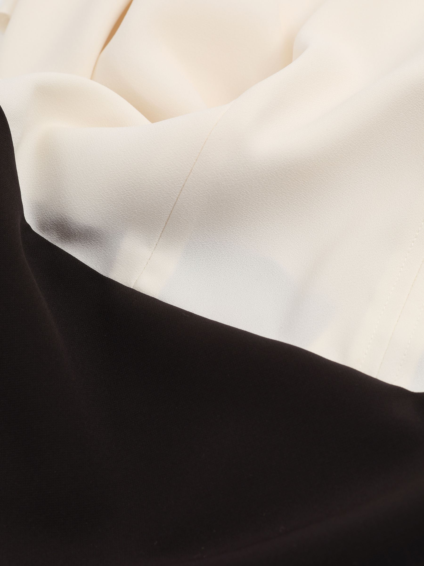 Draped Sleeve Colourblock Mini Dress in Ivory/Black - Image 5 of 5