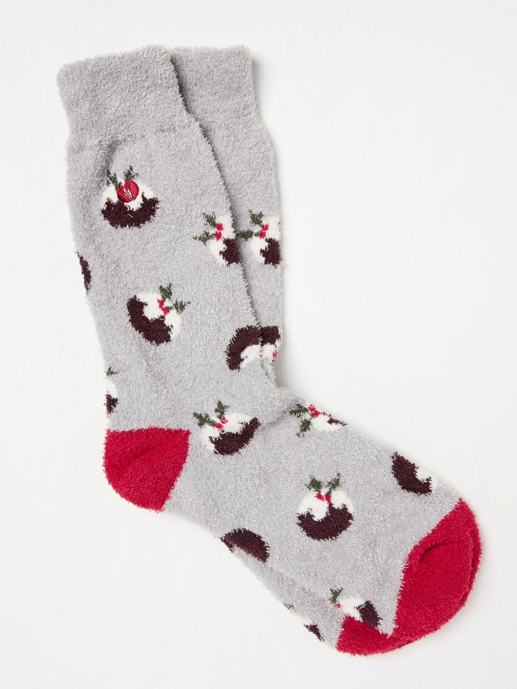 Grey Christmas Pudding Mallory Socks - Image 1 of 2