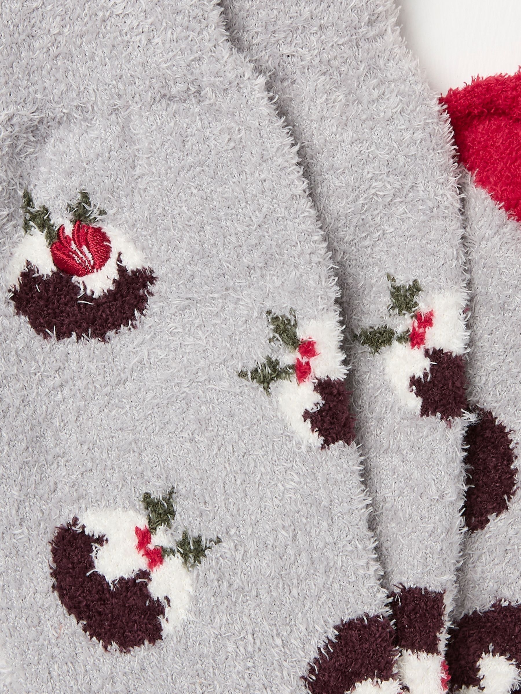 Grey Christmas Pudding Mallory Socks - Image 2 of 2