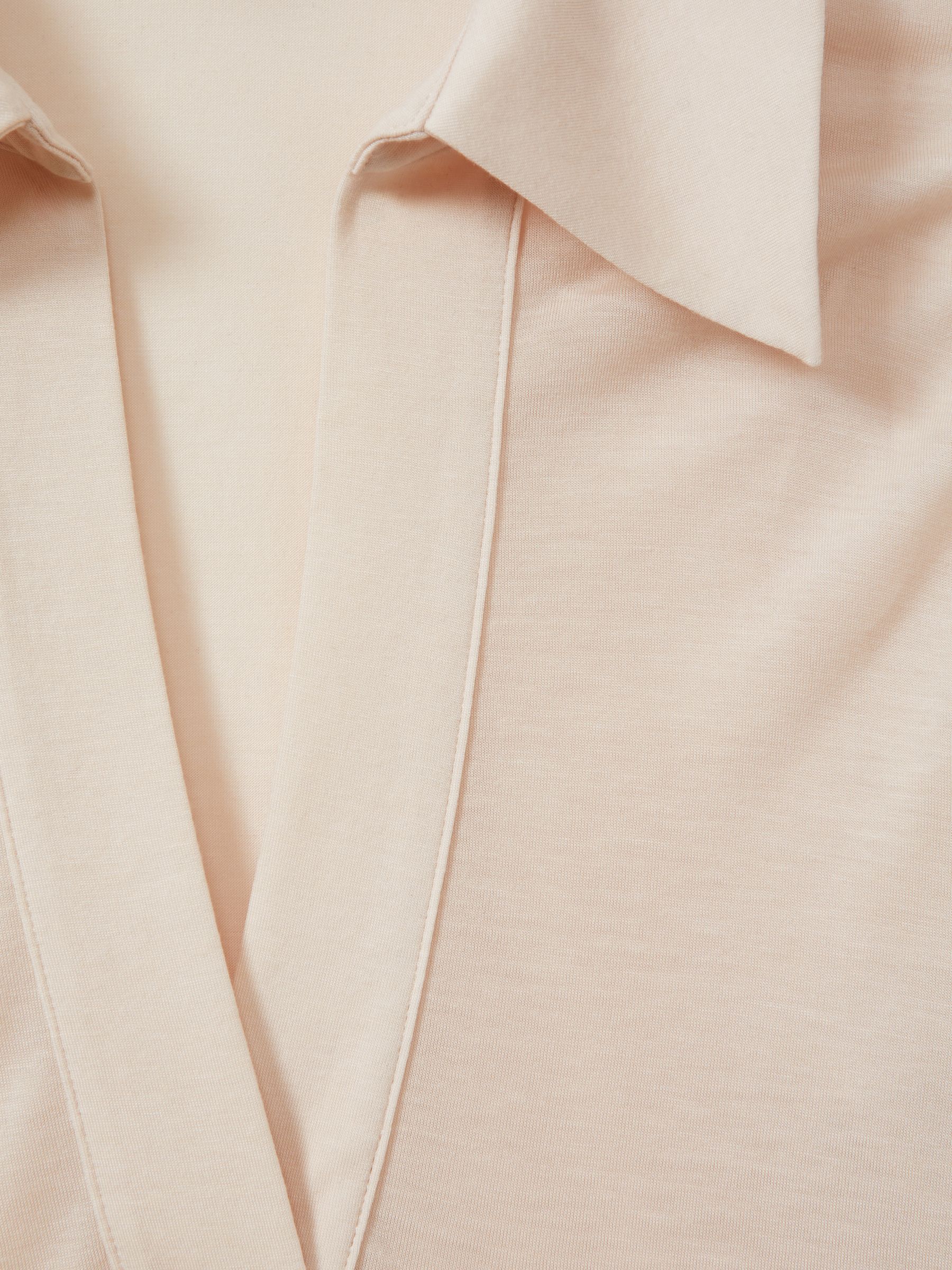 Lyocell-Wool Open-Collar Top in Stone - Image 7 of 7