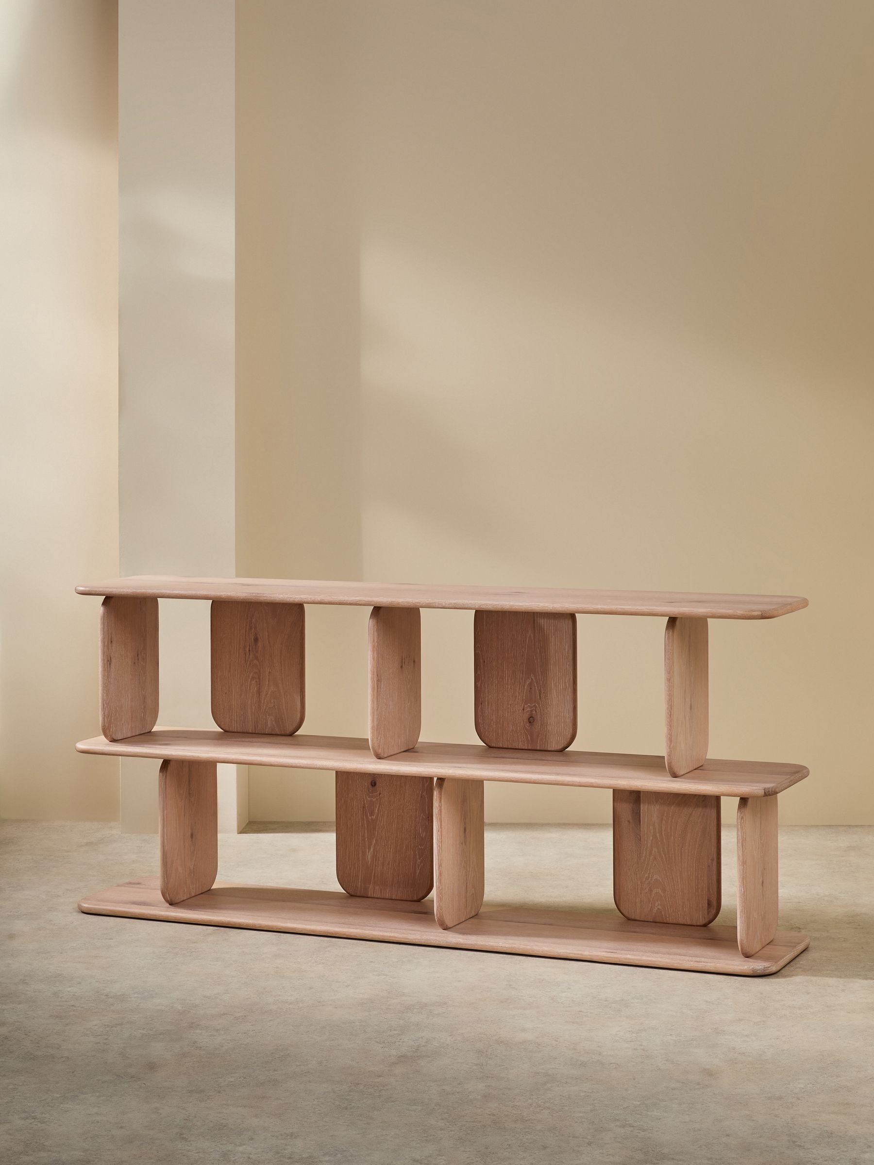 Nyla Low Shelving Unit in White Wash Oak - Image 2 of 3