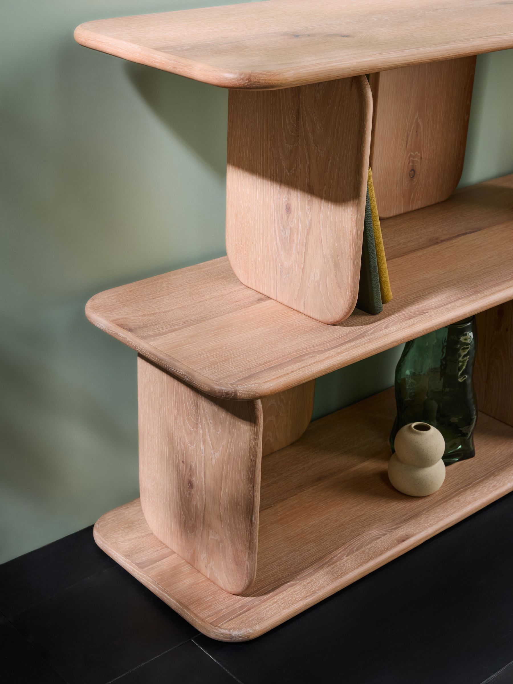 Nyla Low Shelving Unit in White Wash Oak - Image 3 of 3