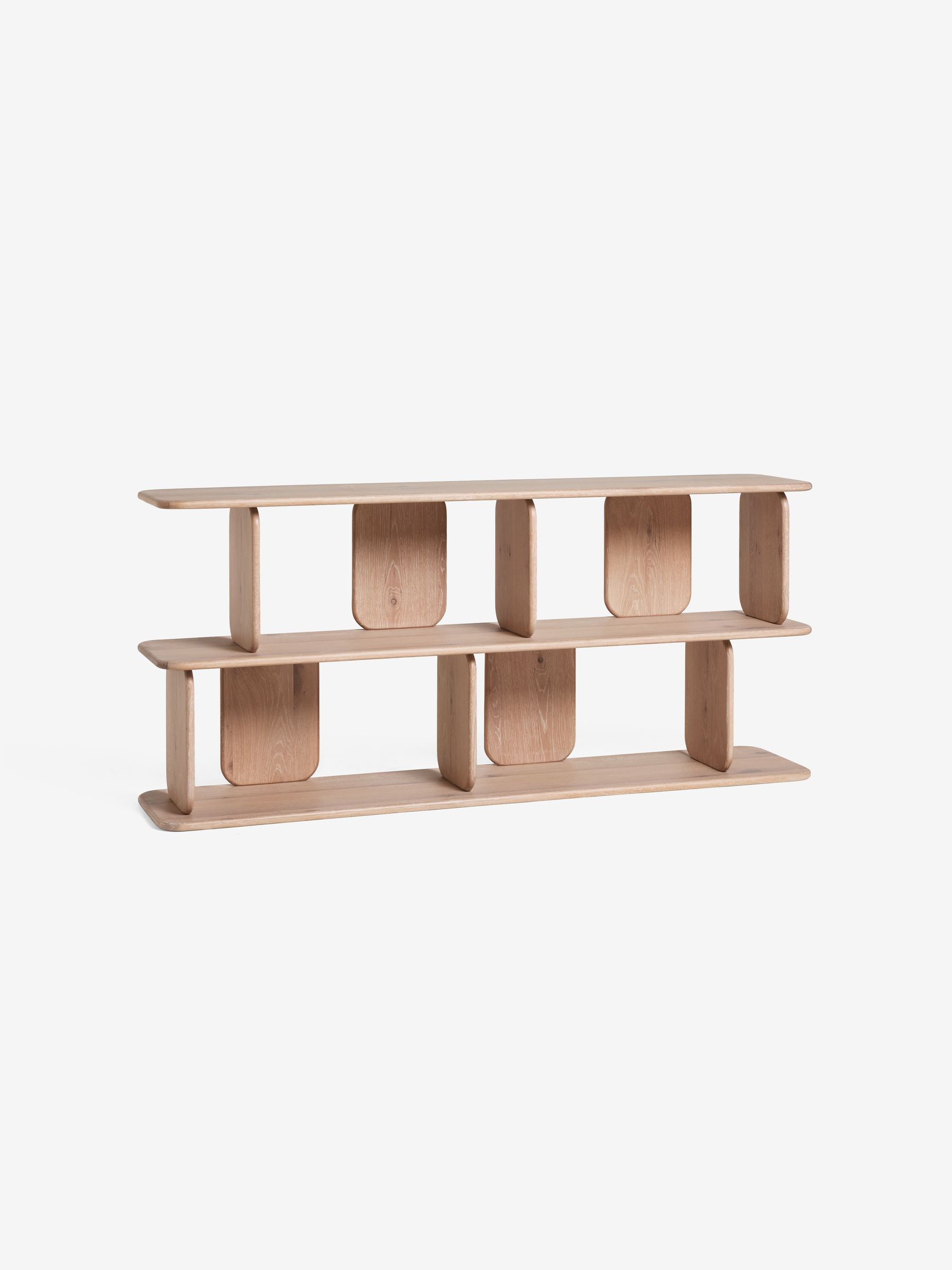 Nyla Low Shelving Unit in White Wash Oak - Image 4 of 5