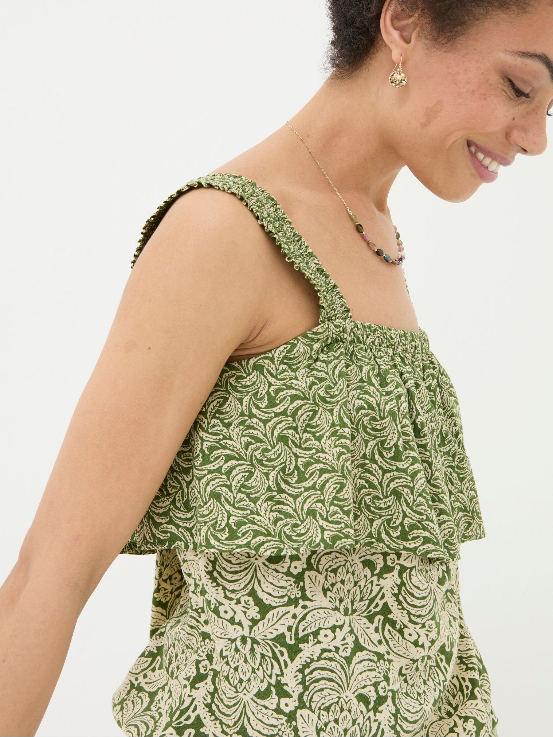 Santos Green Damask Floral Cami - Image 3 of 4