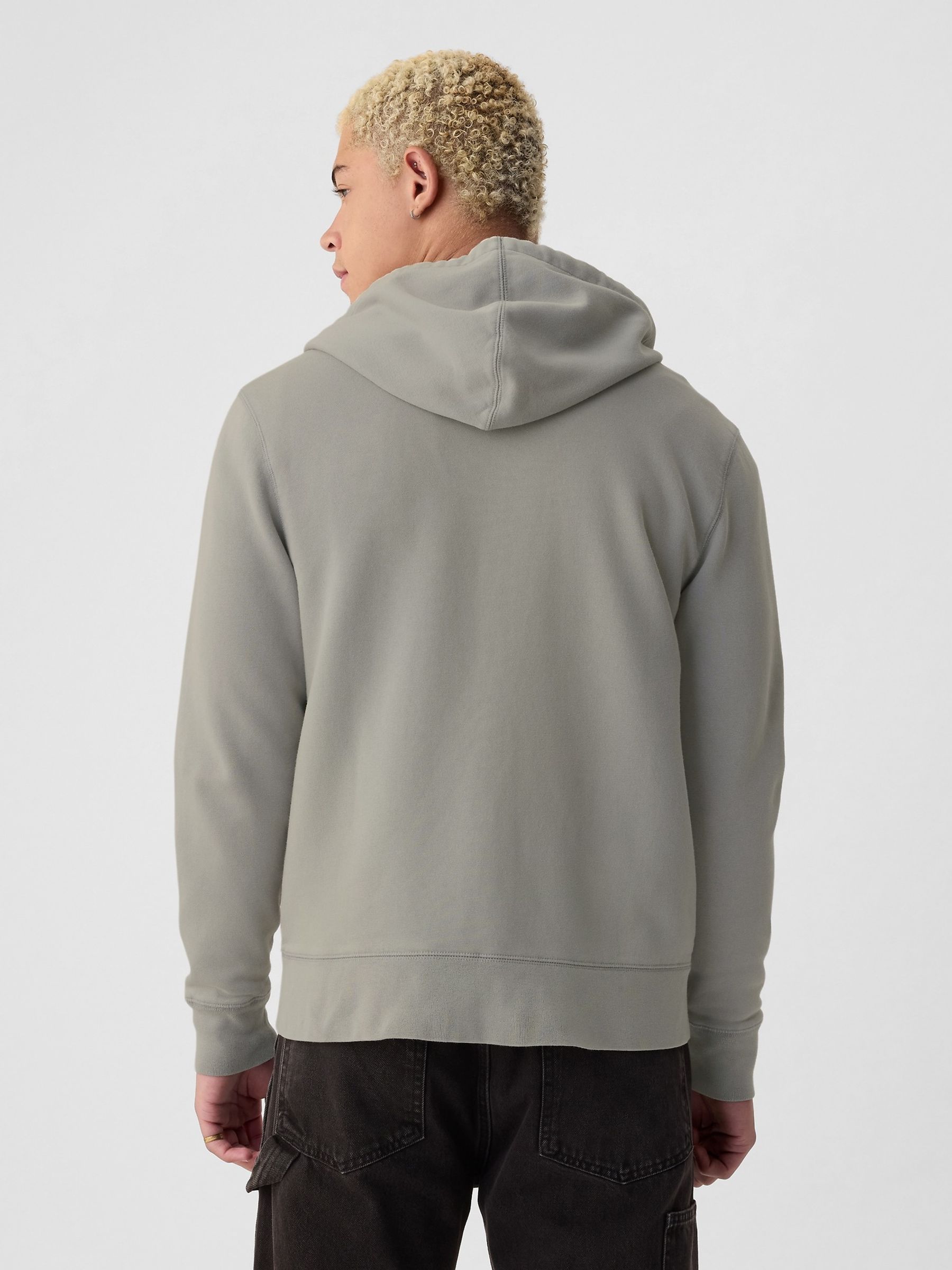 Grey Logo Zip Through Hoodie - Image 2 of 4