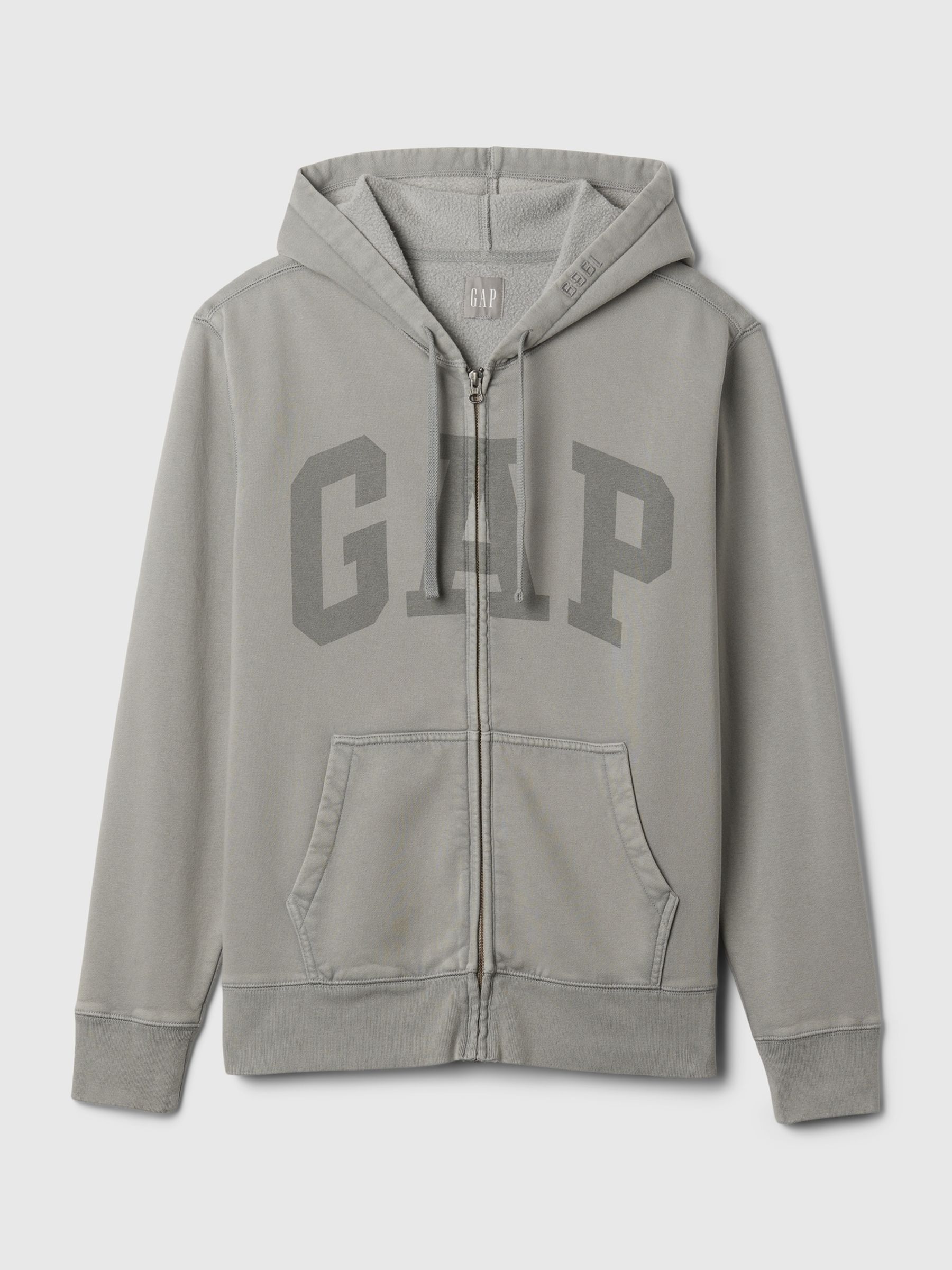 Grey Logo Zip Through Hoodie - Image 4 of 4