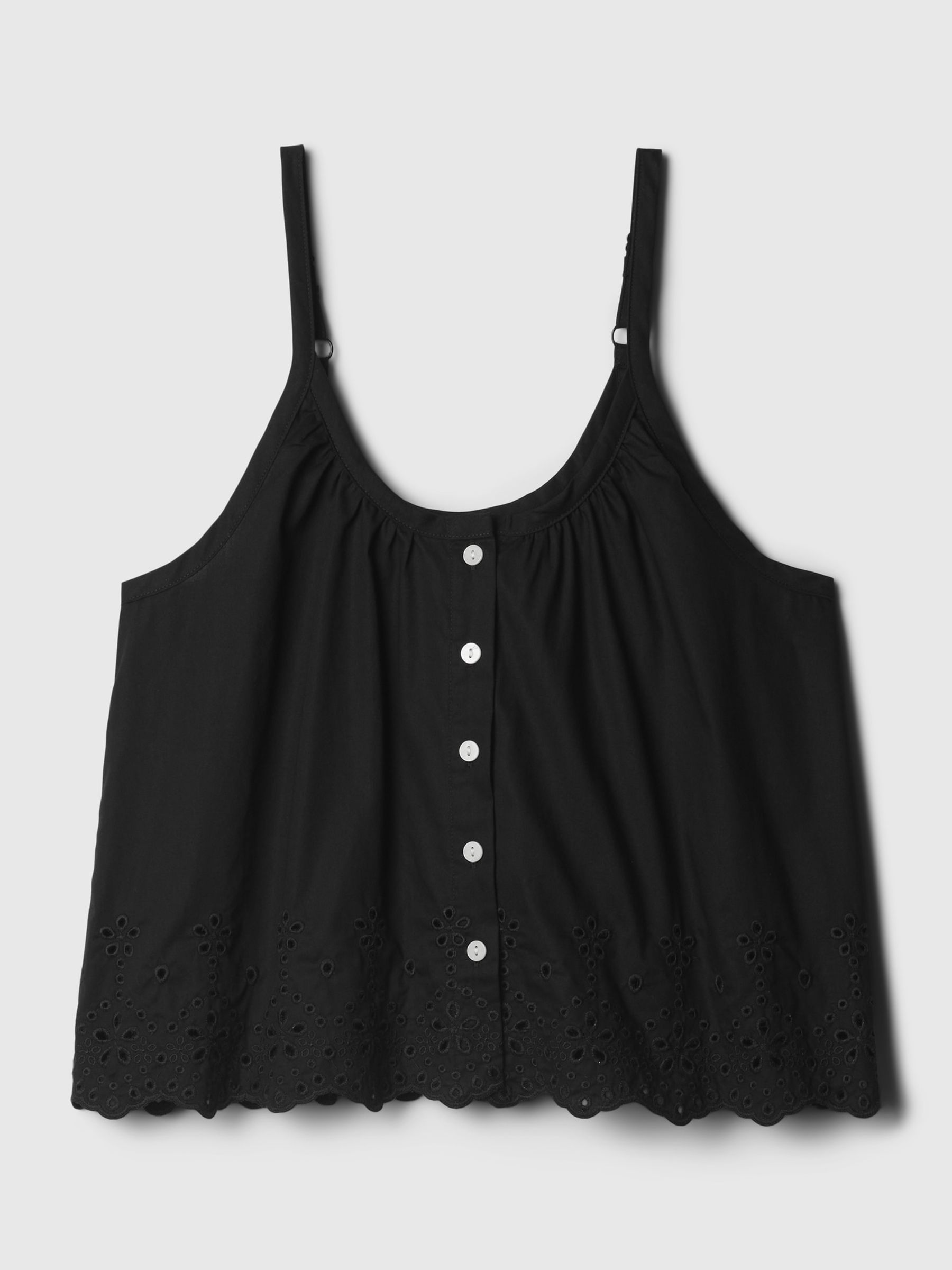 Black Eyelet Poplin Pyjama Vest - Image 4 of 4