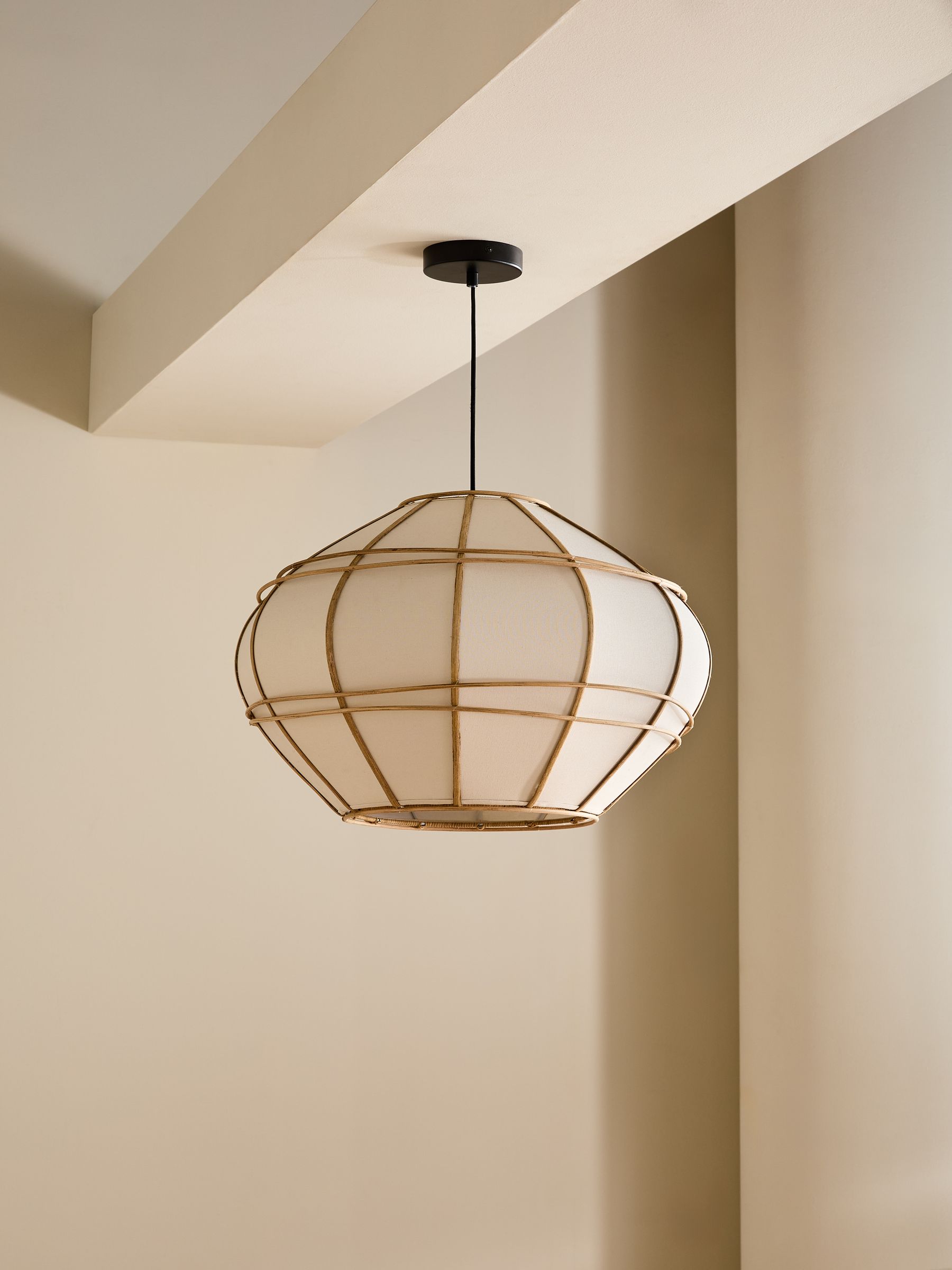 Round Judah Pendant Light in Cream - Image 2 of 3