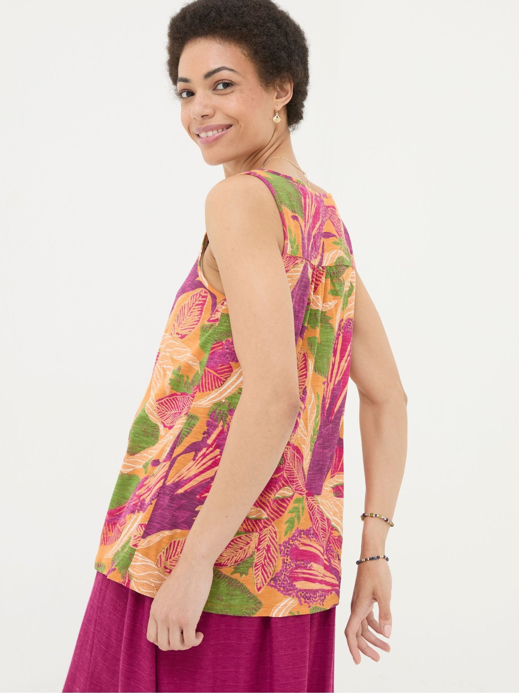 Flora Orange Tropical Vest - Image 2 of 4