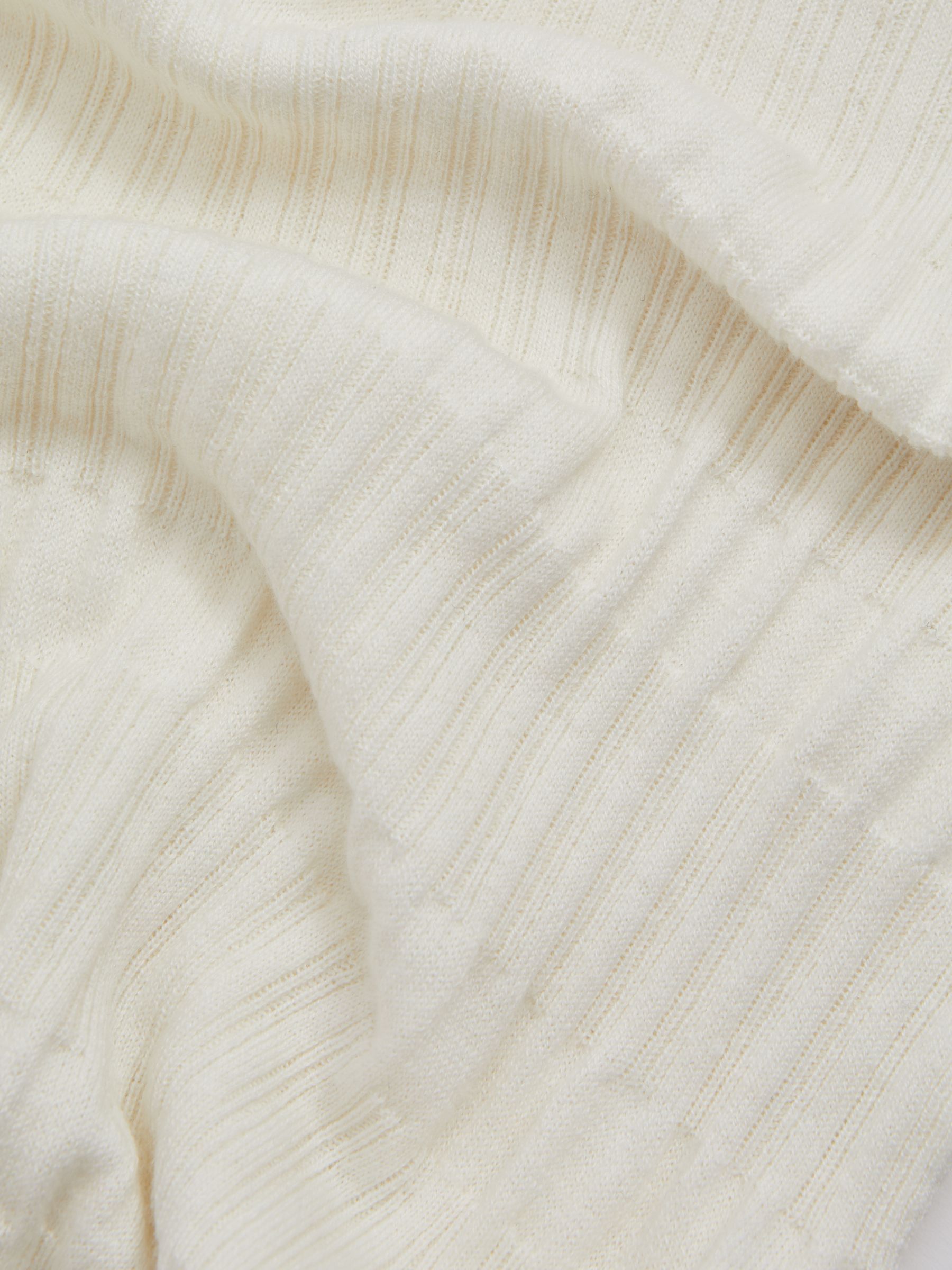 Ribbed Crew Neck Top in Ivory - Image 6 of 6