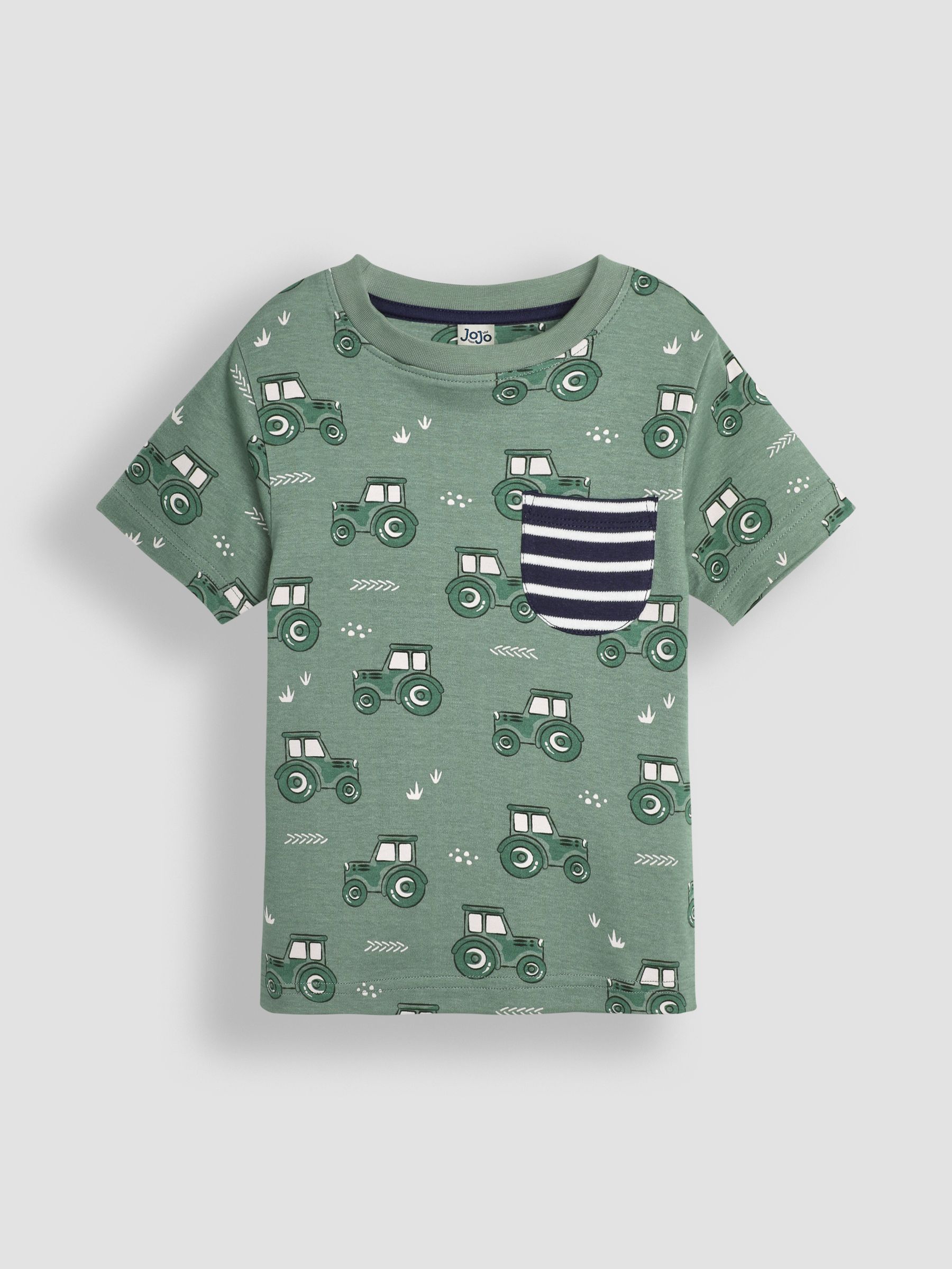 Green 2-Pack Tractor Print & Stripe T-Shirts - Image 4 of 5
