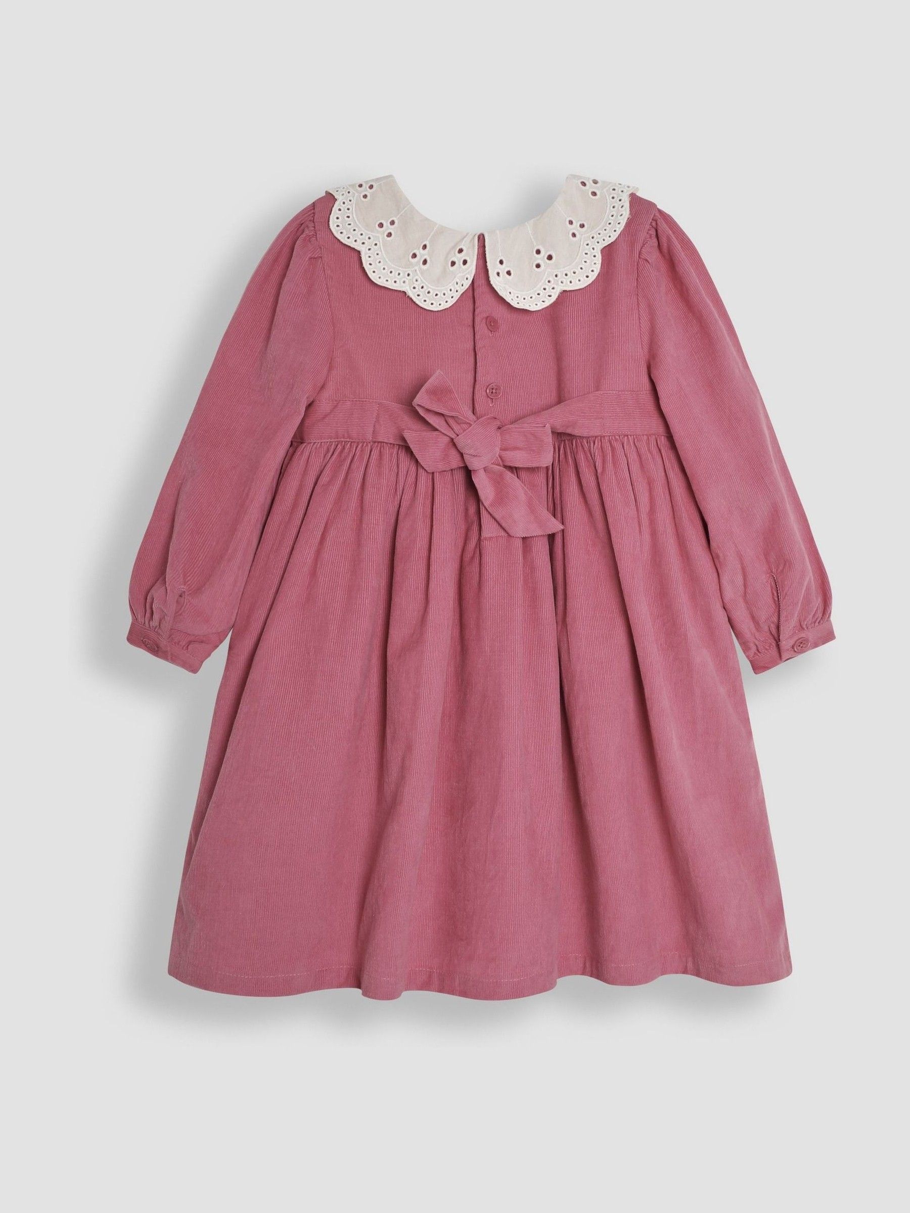 Pink Floral Embroidered Smocked Cord Dress | JoJo Maman Bébé USA