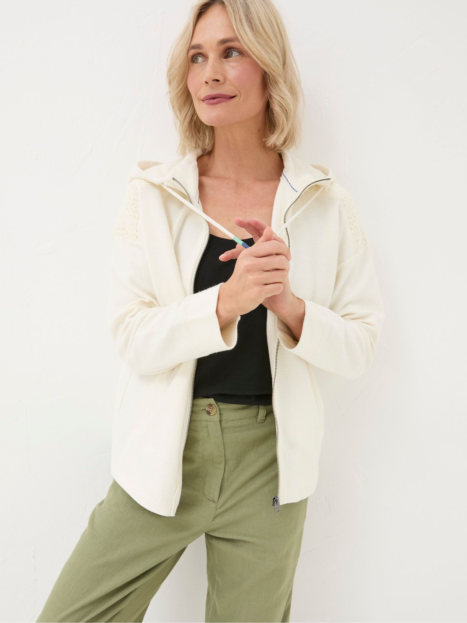 Layla Natural Zip Through Hoodie - Image 1 of 5 Layla Natural Zip Through Hoodie - Image 1 of 5