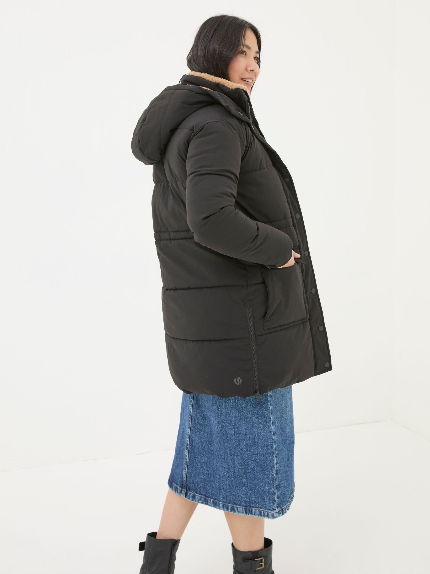 Maddie Black Puffer Coat - Image 2 of 6