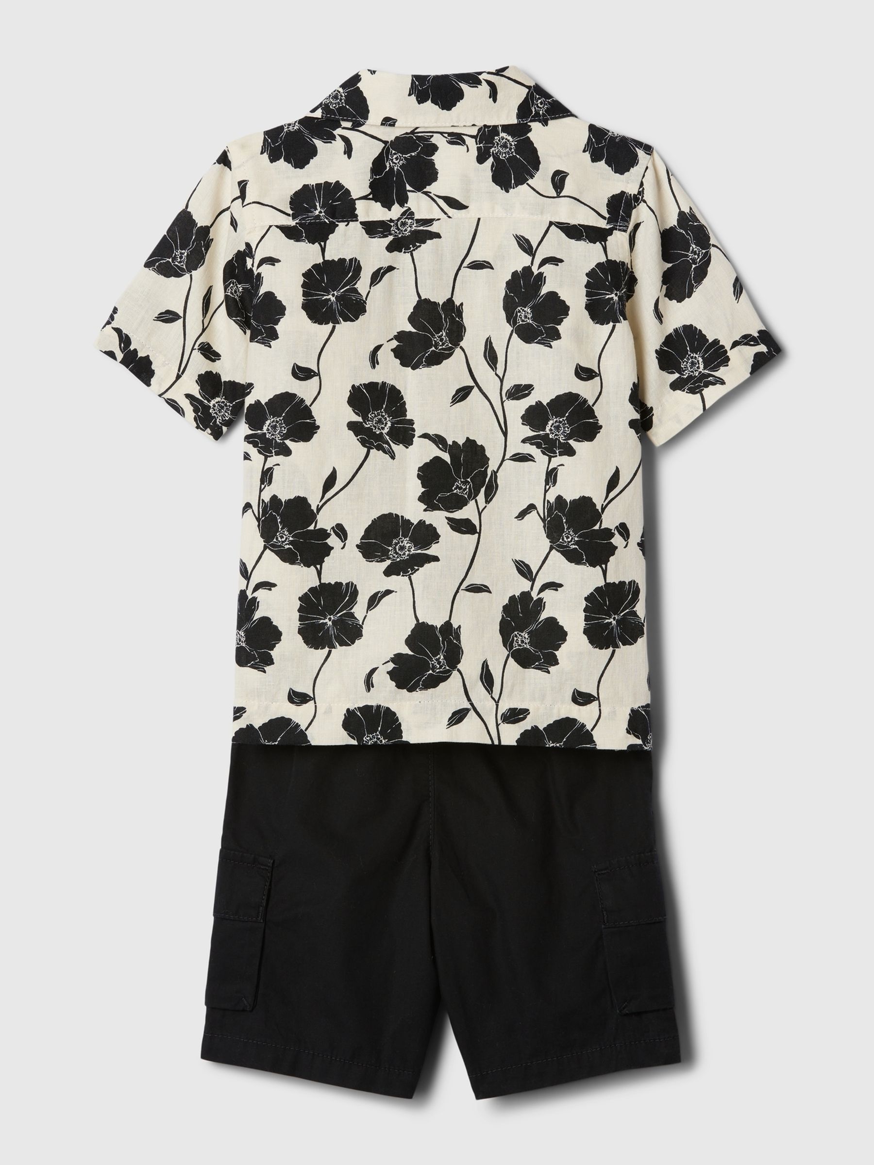 Black Linen-Cotton Cargo Outfit Set (12mths-5yrs) - Image 2 of 3