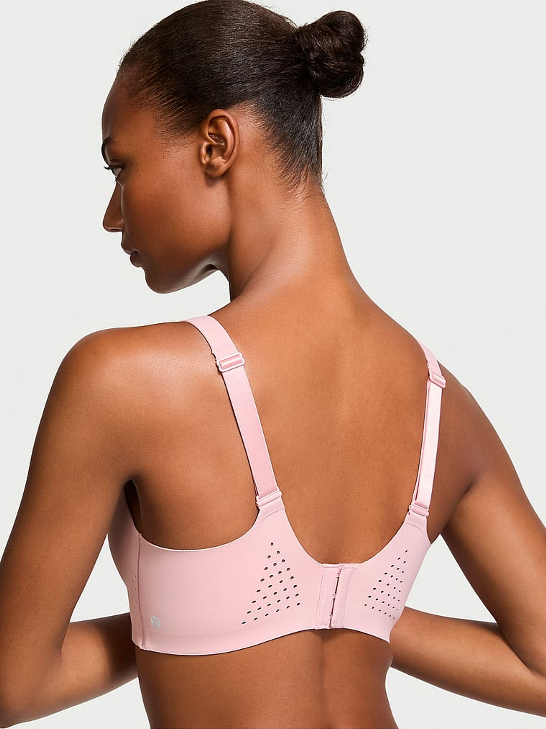Chalk Rose Pink Back Close Featherweight Max High Support Sports Bra - Image 2 of 4