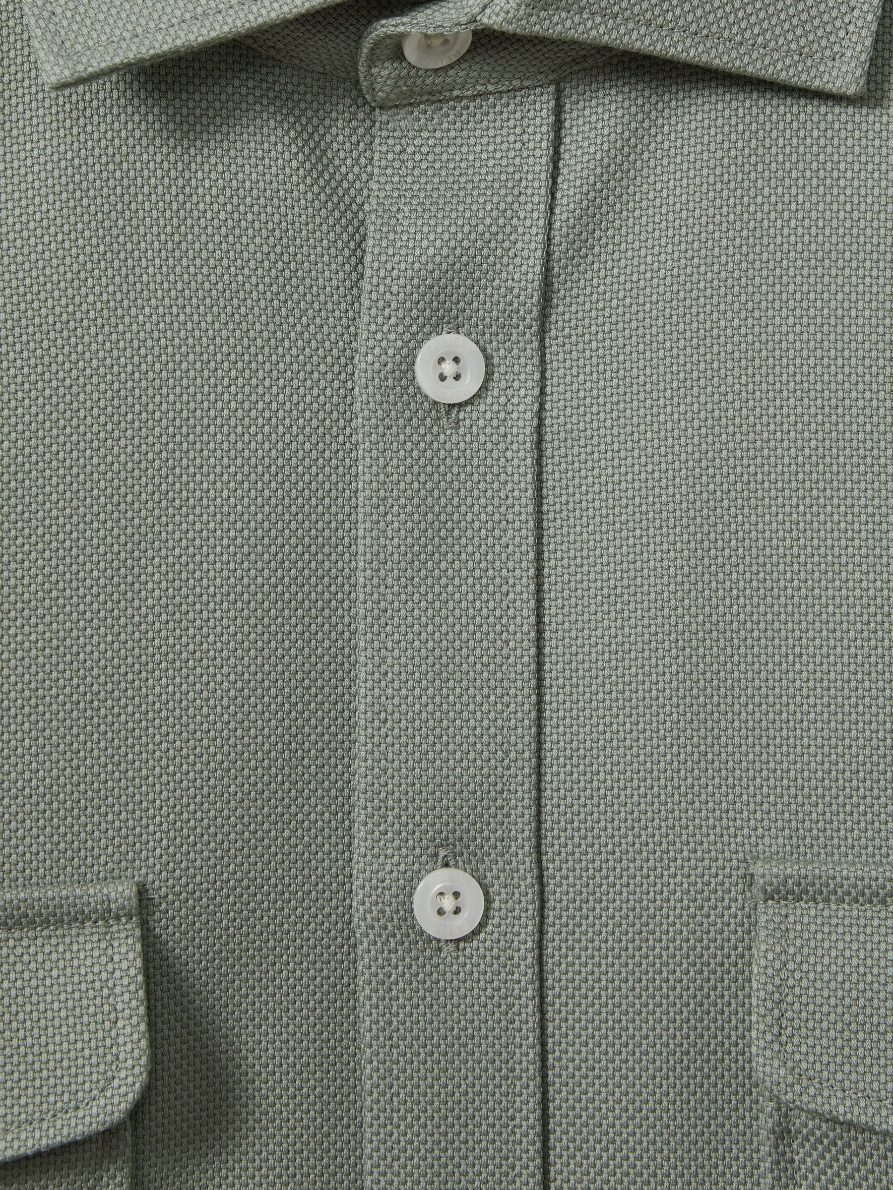 Cotton Canvas Overshirt in Sage Green - Image 6 of 6