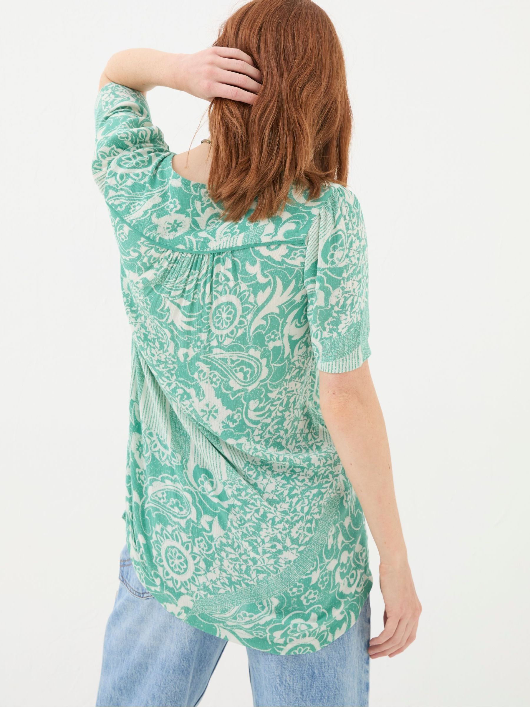 Cassidy Blue Patched Paisley Tunic - Image 2 of 5