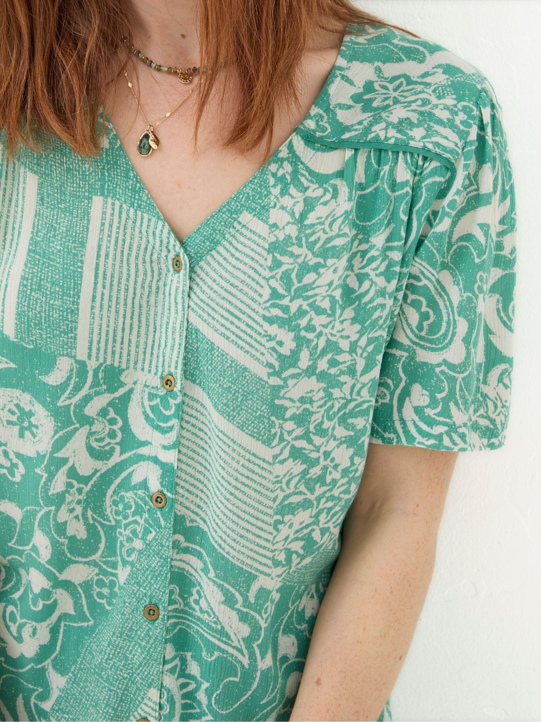 Cassidy Blue Patched Paisley Tunic | FatFace